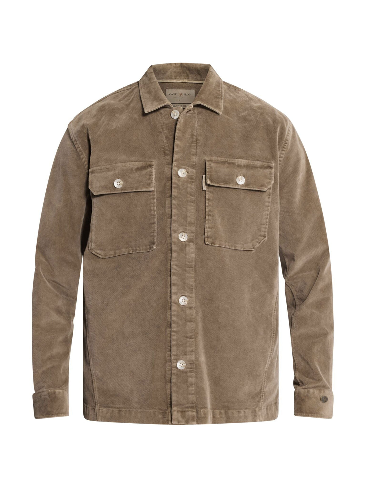 Velours Overshirt Taupe - Castelijn mode