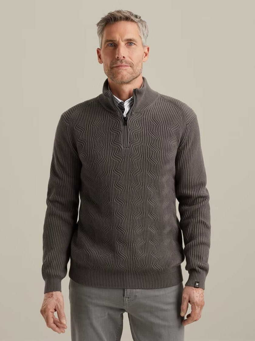 VKW2509328 - 9044 Trui met halve rits - Castelijn mode