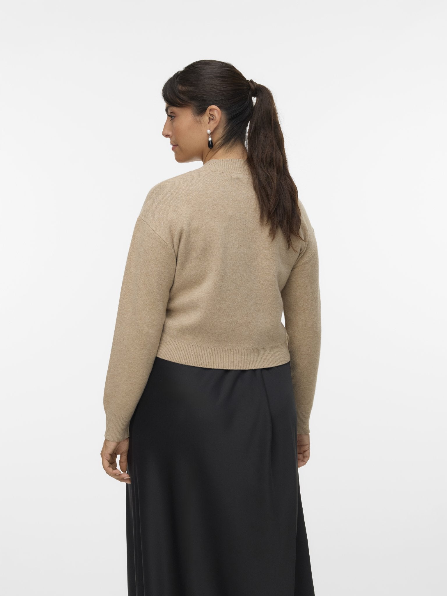 vmgold - art - ls - v - neck - cardigan - Silver Mink - Castelijn mode