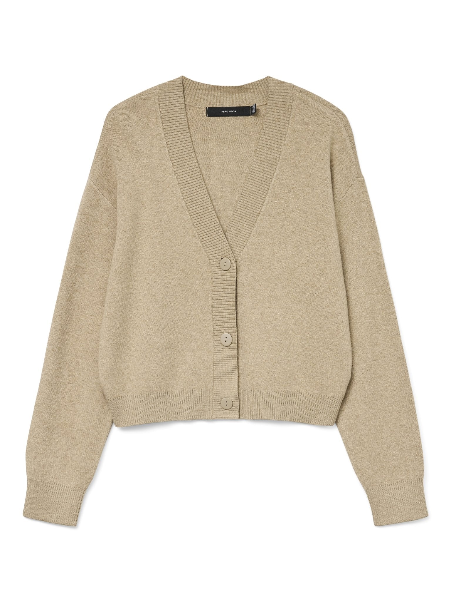 vmgold - art - ls - v - neck - cardigan - Silver Mink - Castelijn mode