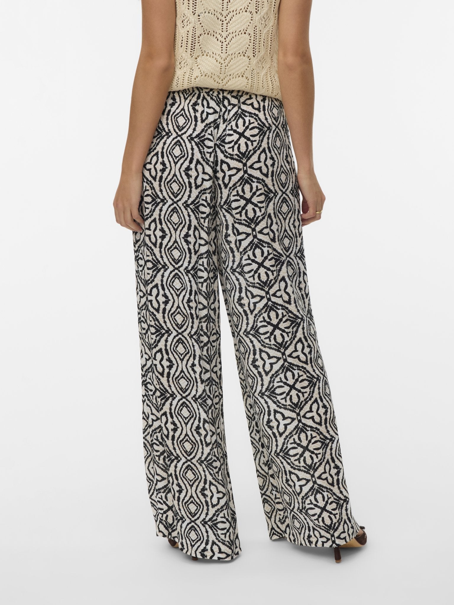 VMMenny Broek Wide Leg Print Birch - Castelijn mode