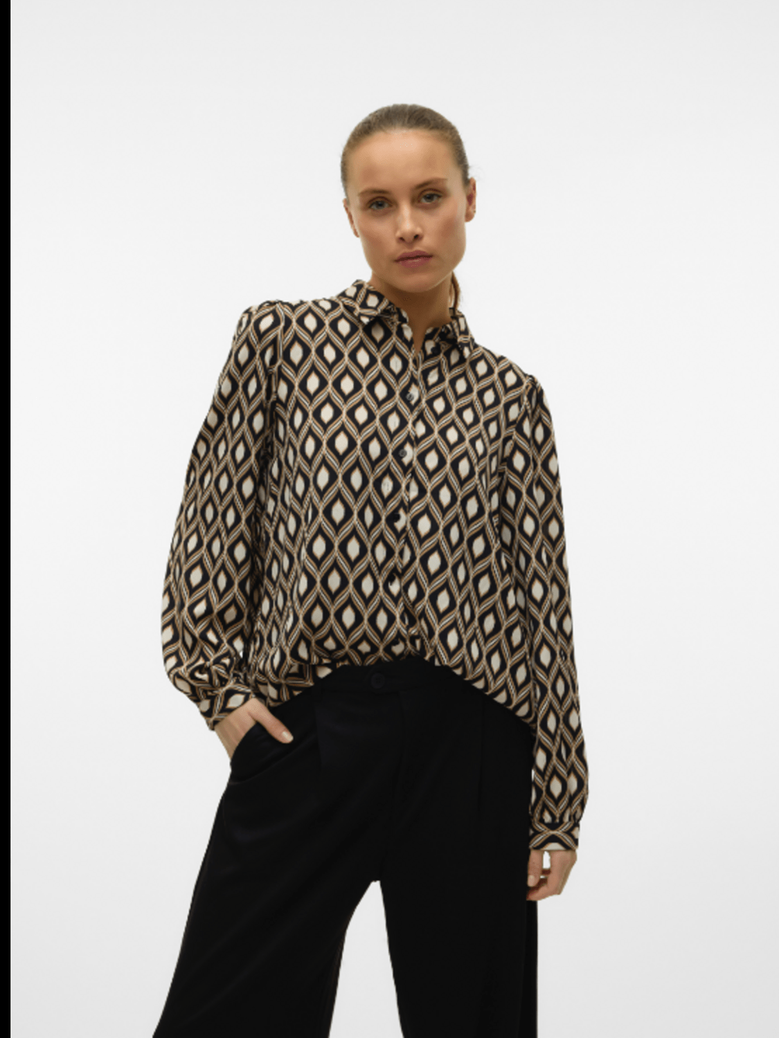 VMVARIA L/S SHIRT WVN BTQ GA - Castelijn mode