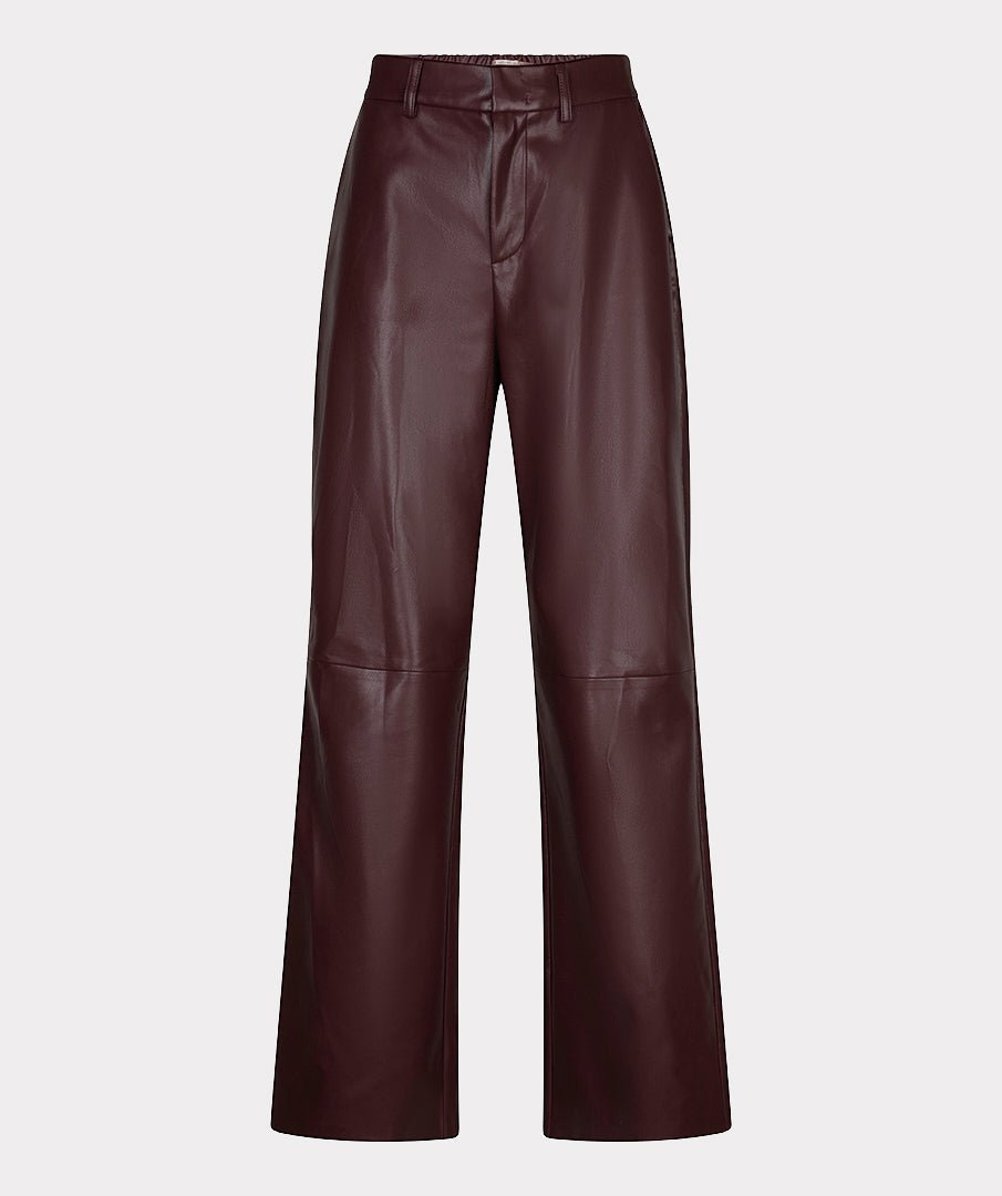 Wijde Broek Leatherlook Bordeaux - Castelijn mode