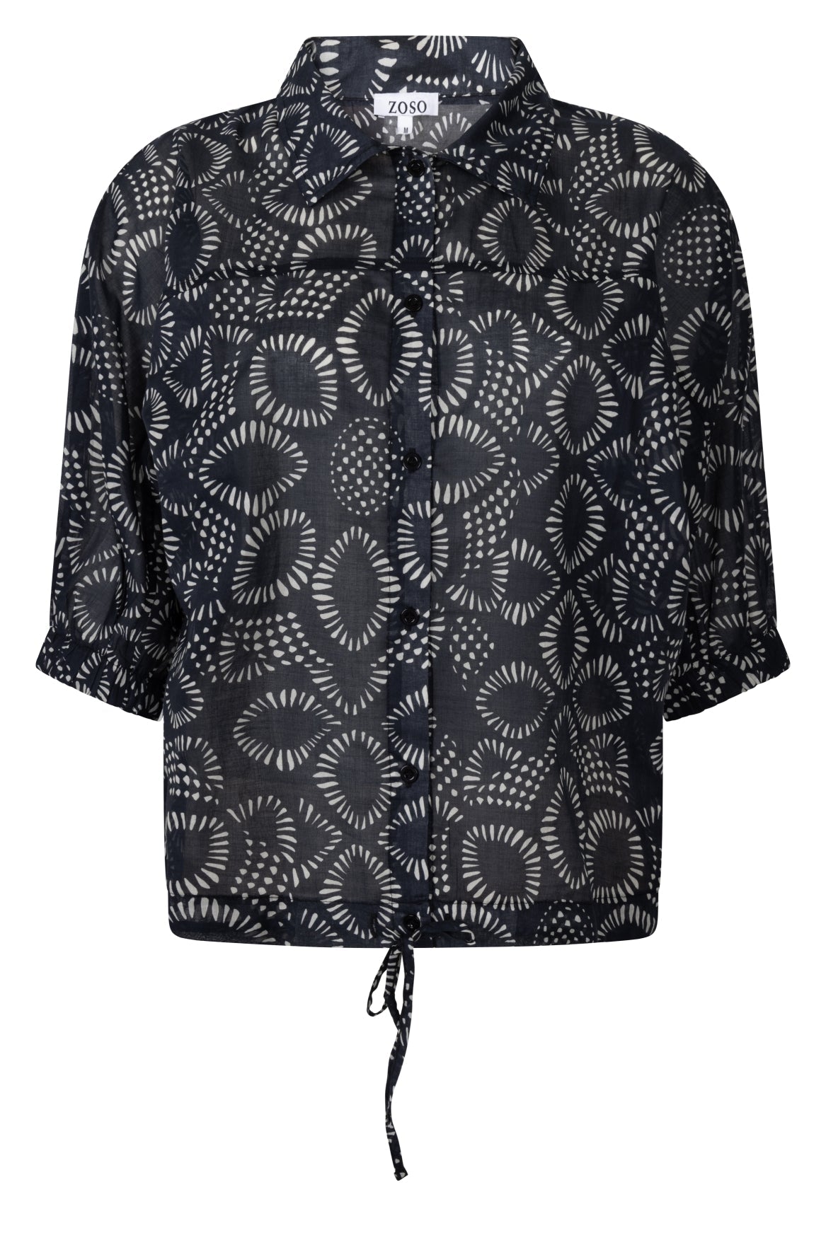 Zwarte blouse Iris van katoen - Castelijn mode