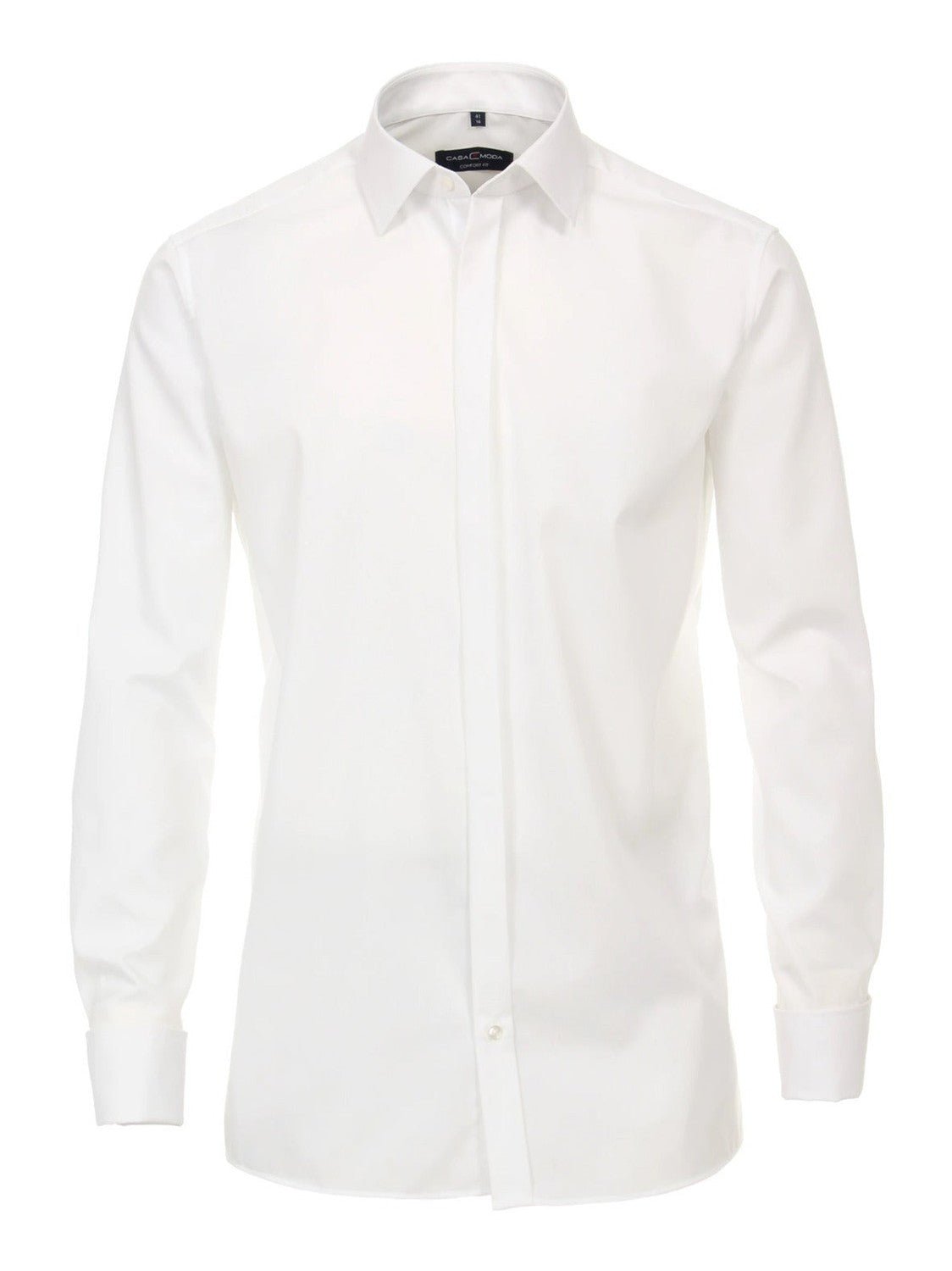 005335 - 0 smoking hemd dubbel manchet (wit) - Castelijn mode