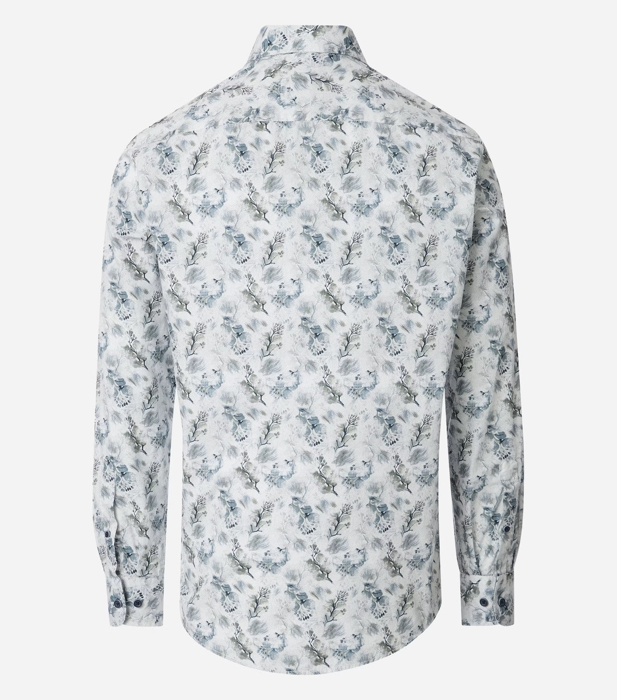Casa Moda Overhemd Bloemenprint Wit/Grijsblauw - Castelijn mode