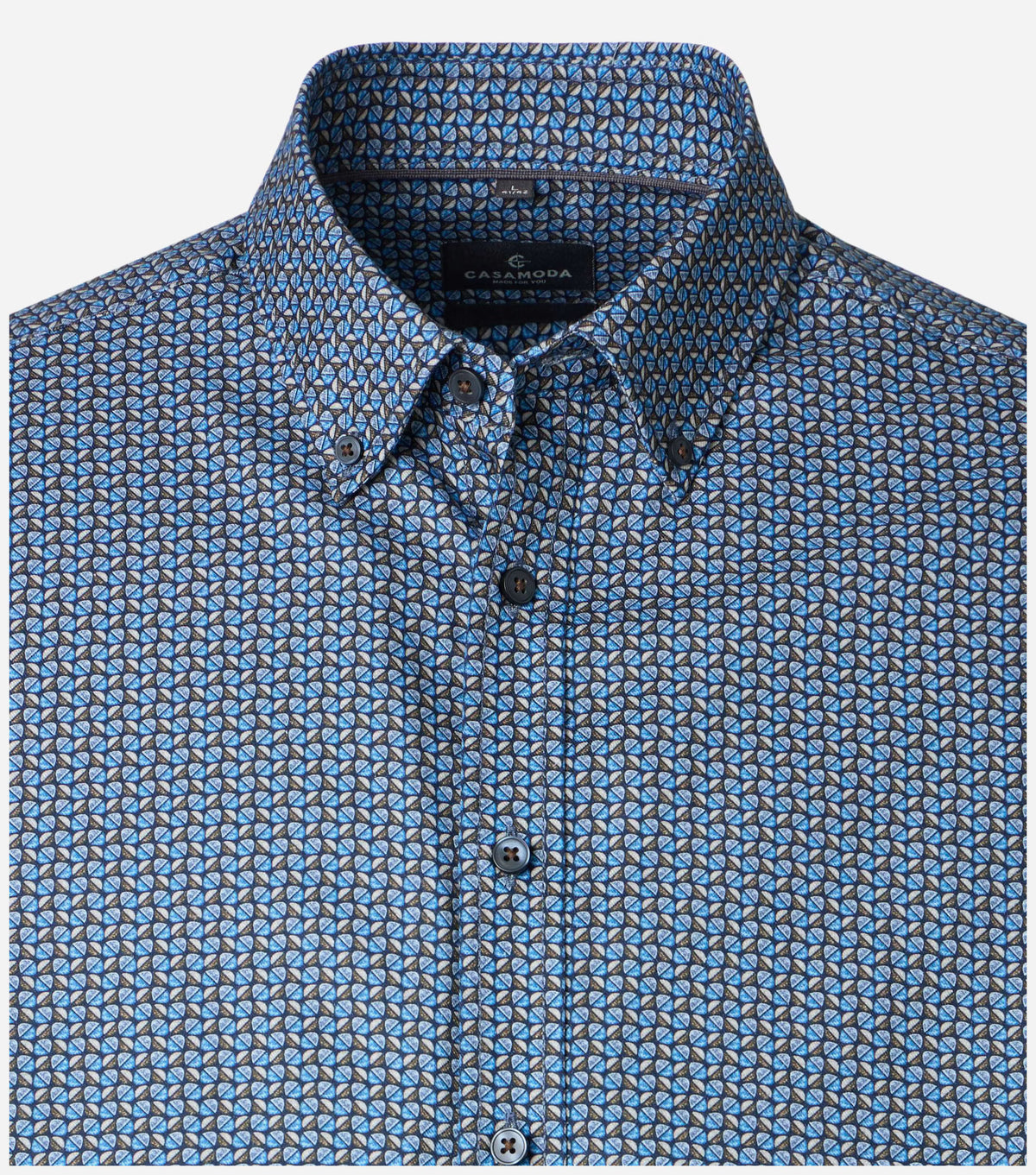Overhemd Button Down Print Blauw