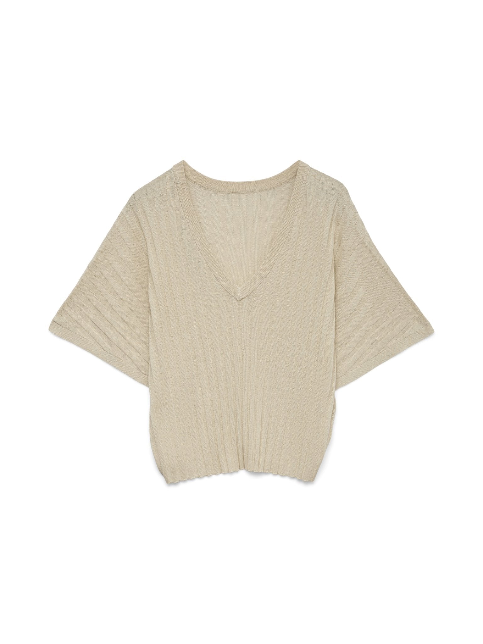 10326444 Pullover Korte Mouw Oatmeal - Castelijn mode