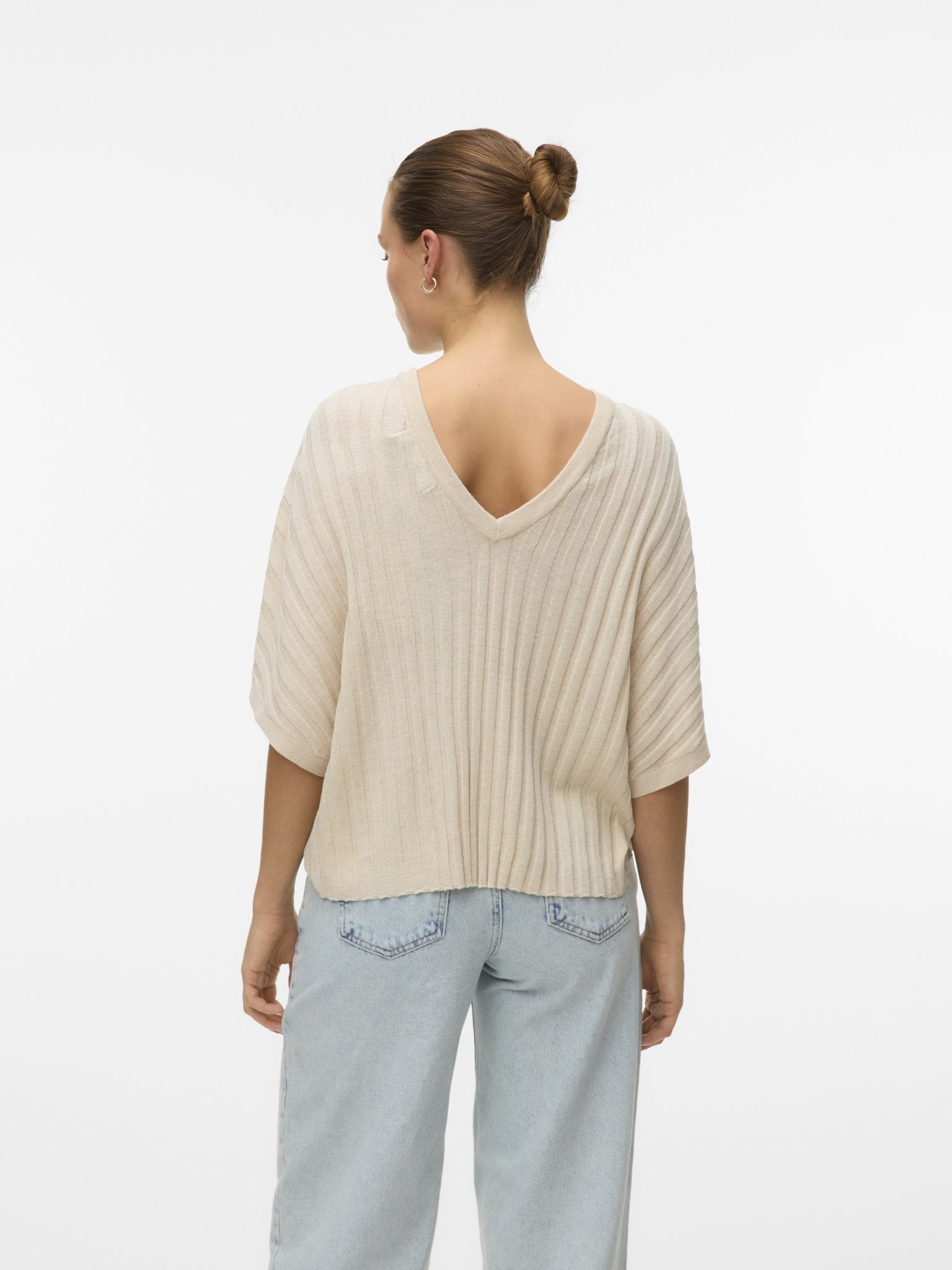 10326444 Pullover Korte Mouw Oatmeal - Castelijn mode