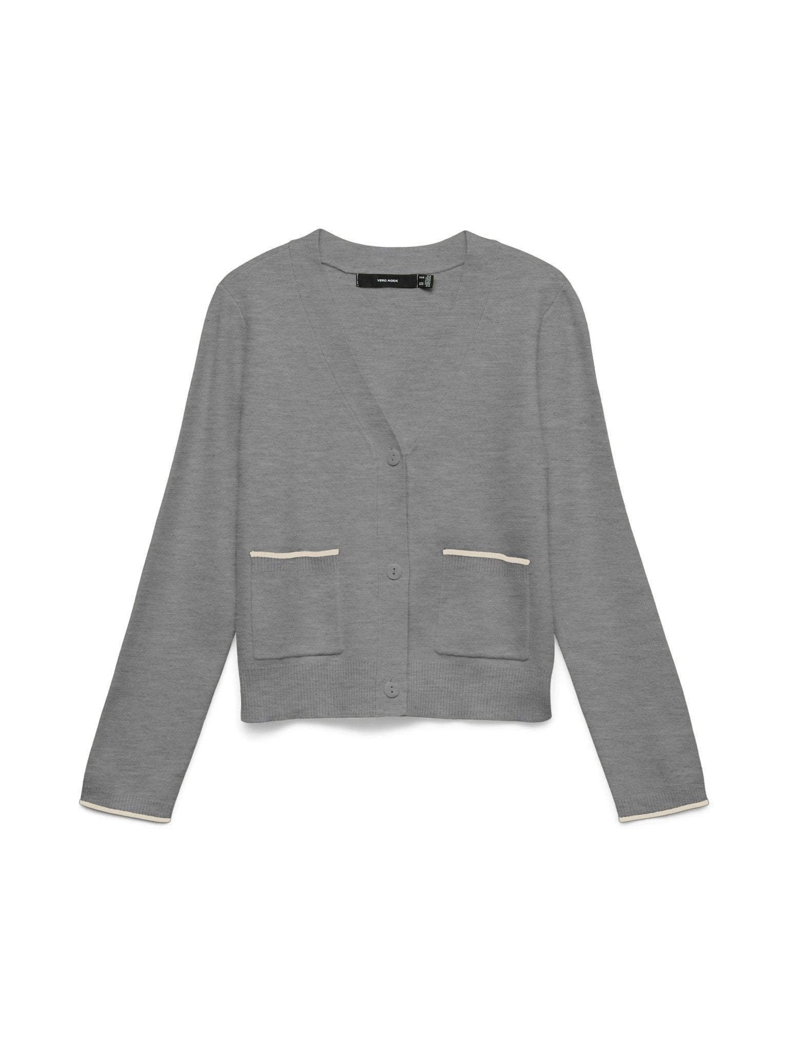 10337638 - 4967003 vmgold ls v - neck contrast Vest - Castelijn mode