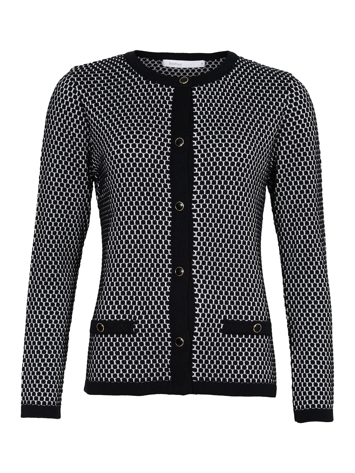 1240 9000 cardigan zwart/wit Skovhuus - Castelijn mode