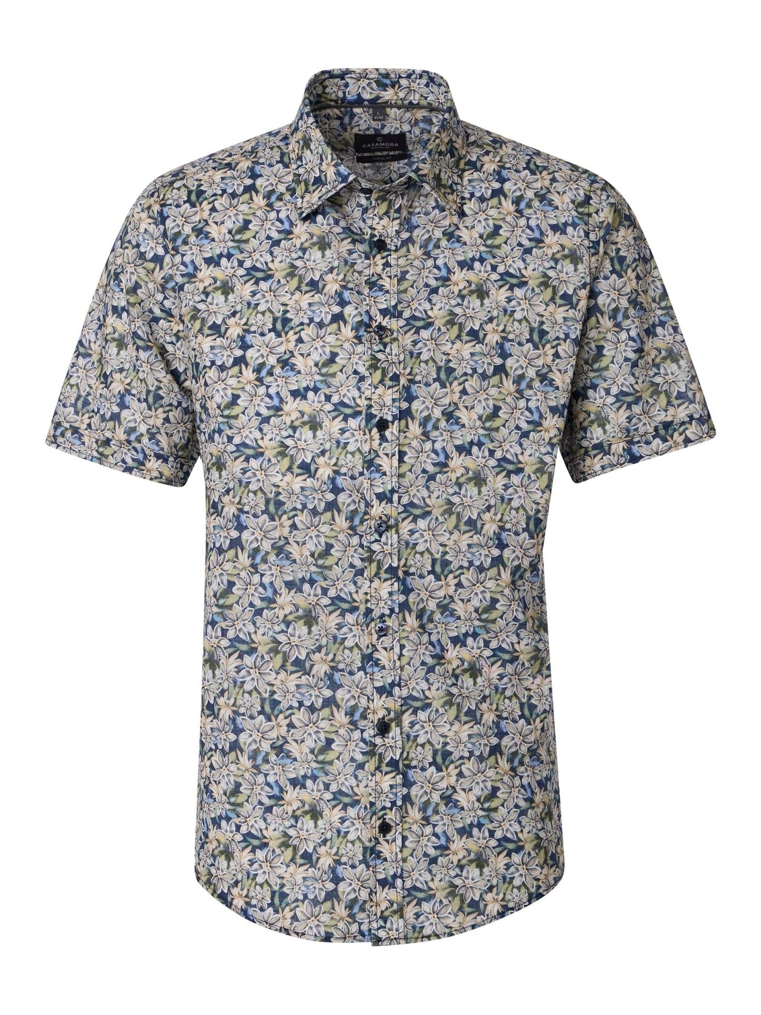 126131351 Overhemd Blauw Bloemen Print - Castelijn mode