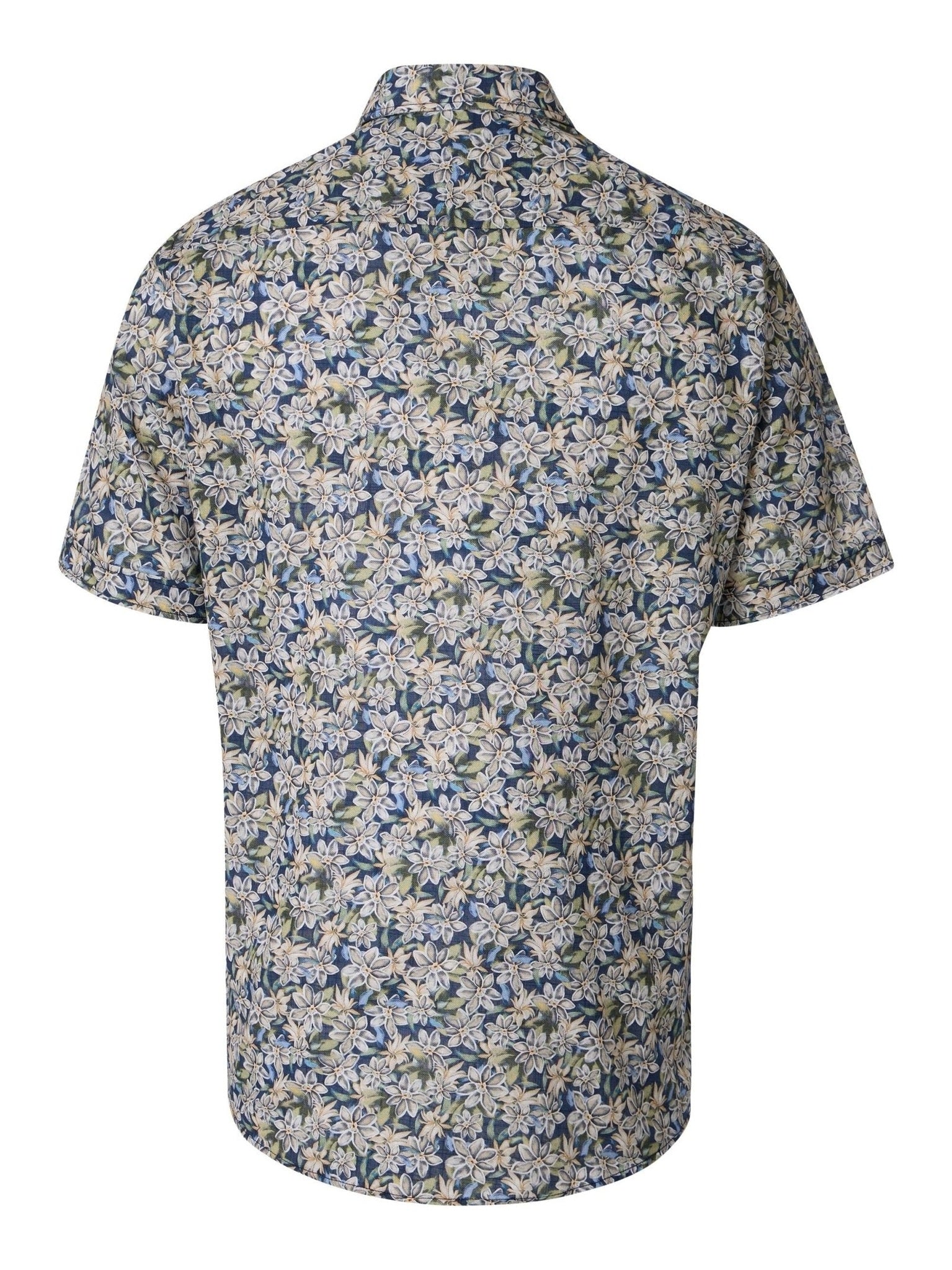 126131351 Overhemd Blauw Bloemen Print - Castelijn mode