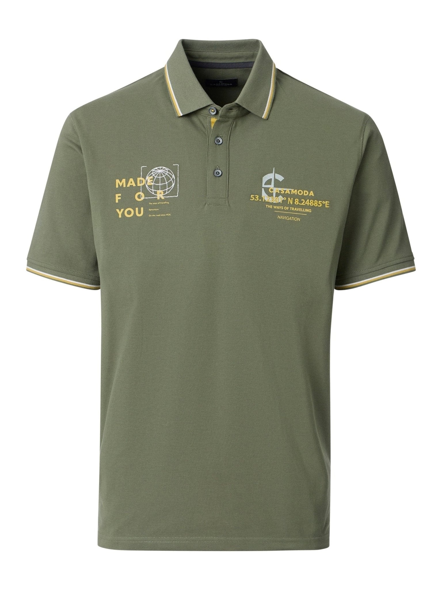 126320081 - 303 Polo Groen Met Front Print - Castelijn mode
