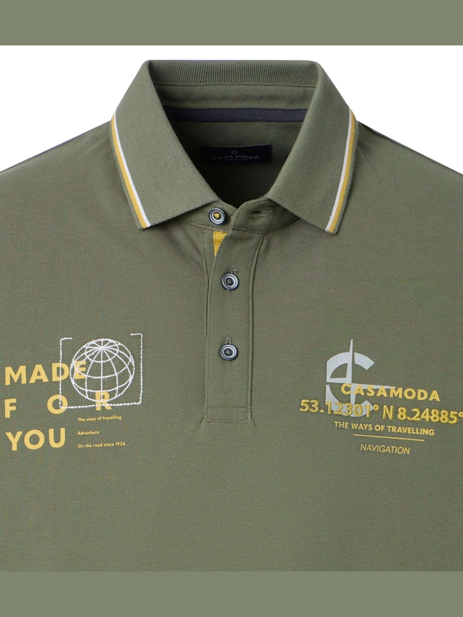 126320081 - 303 Polo Groen Met Front Print - Castelijn mode