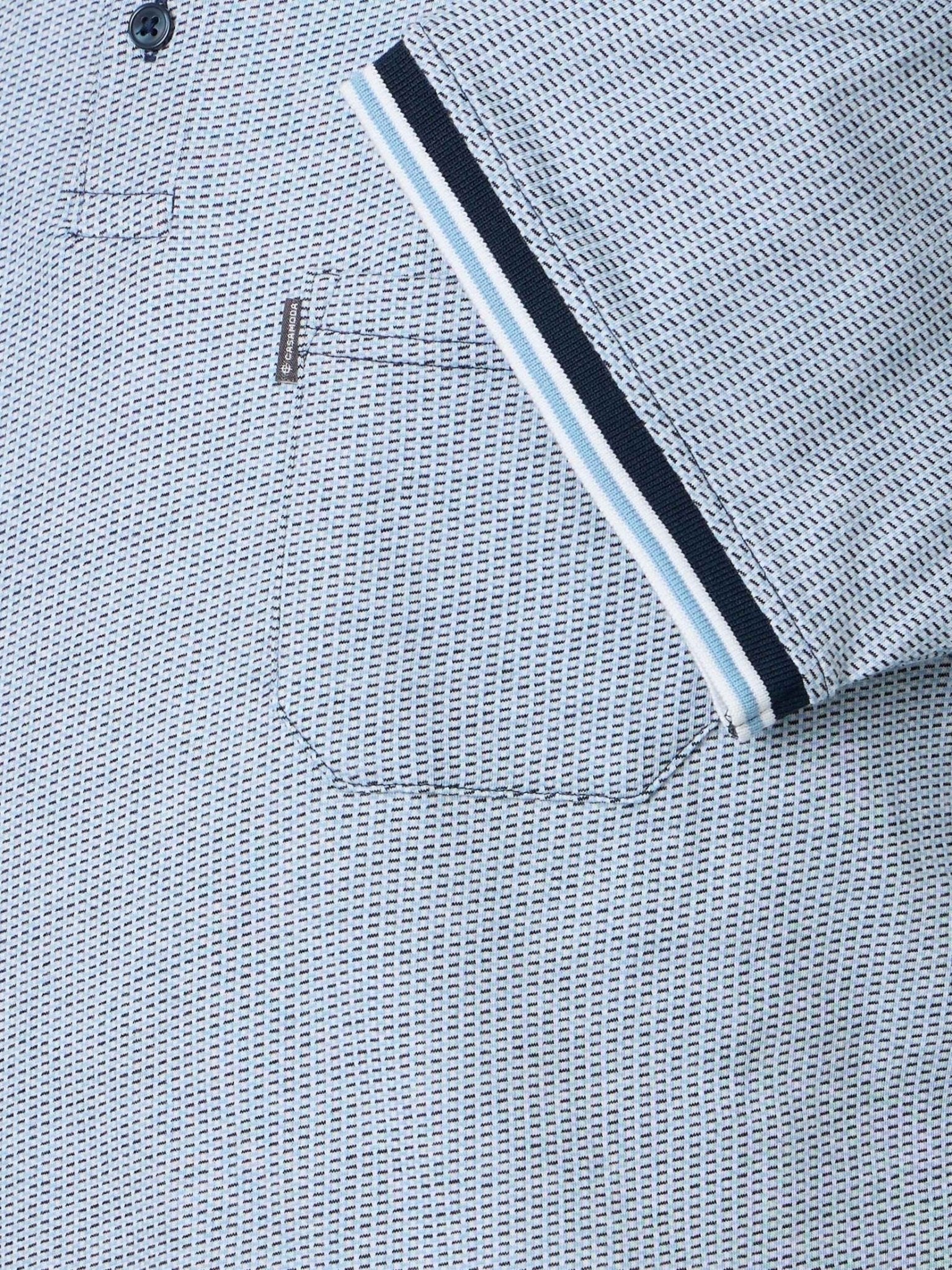 126320131 - 118 Polo blauw Fijne Streep - Castelijn mode