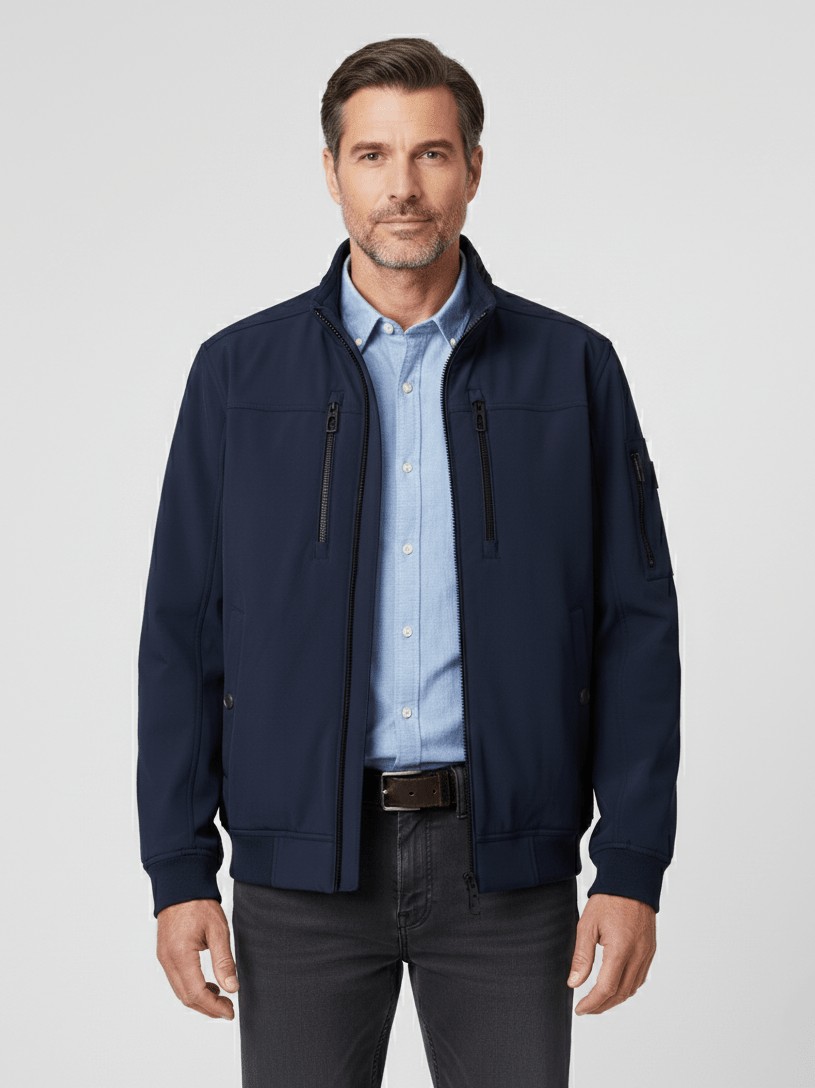 126410050 - 105 Softshell Jack donkerblauw - Castelijn mode