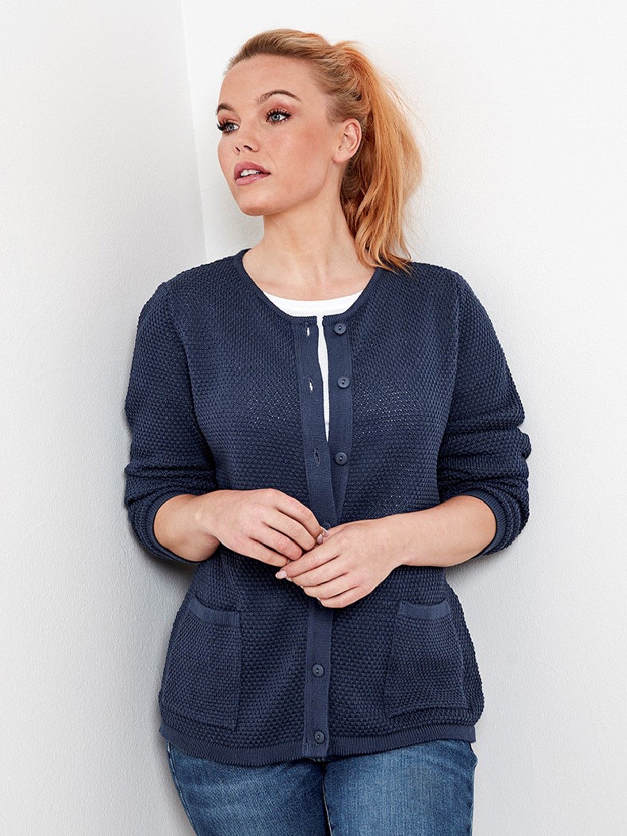 1566 2080 cardigan donkerblauw Skovhuus - Castelijn mode