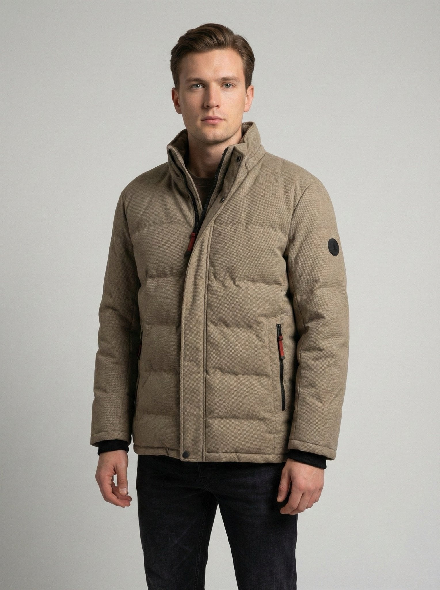 21971 Textile jacket 130 Taupe - Castelijn mode