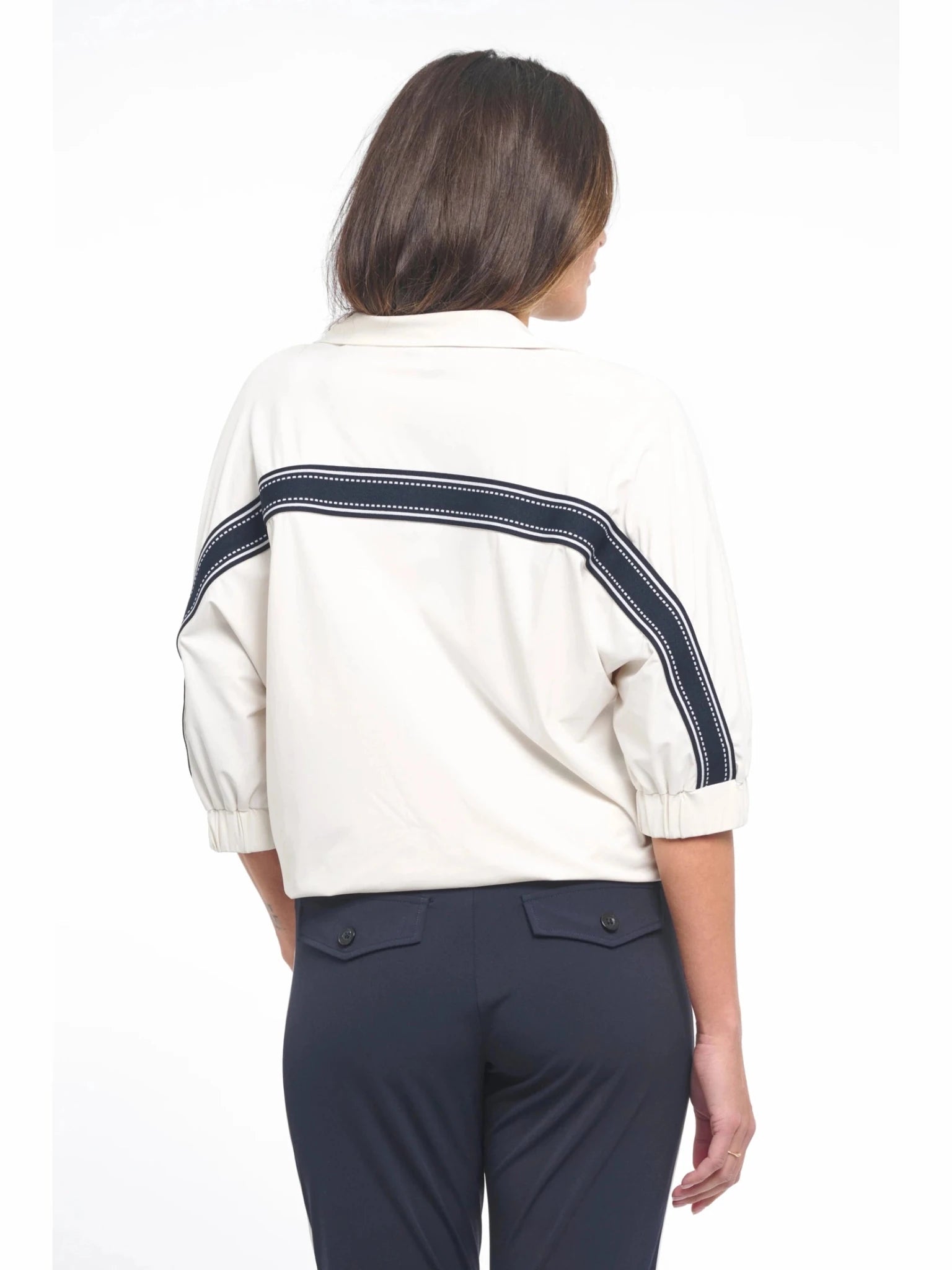 261Ronnie Blouse kit/donkerblauw - Castelijn mode