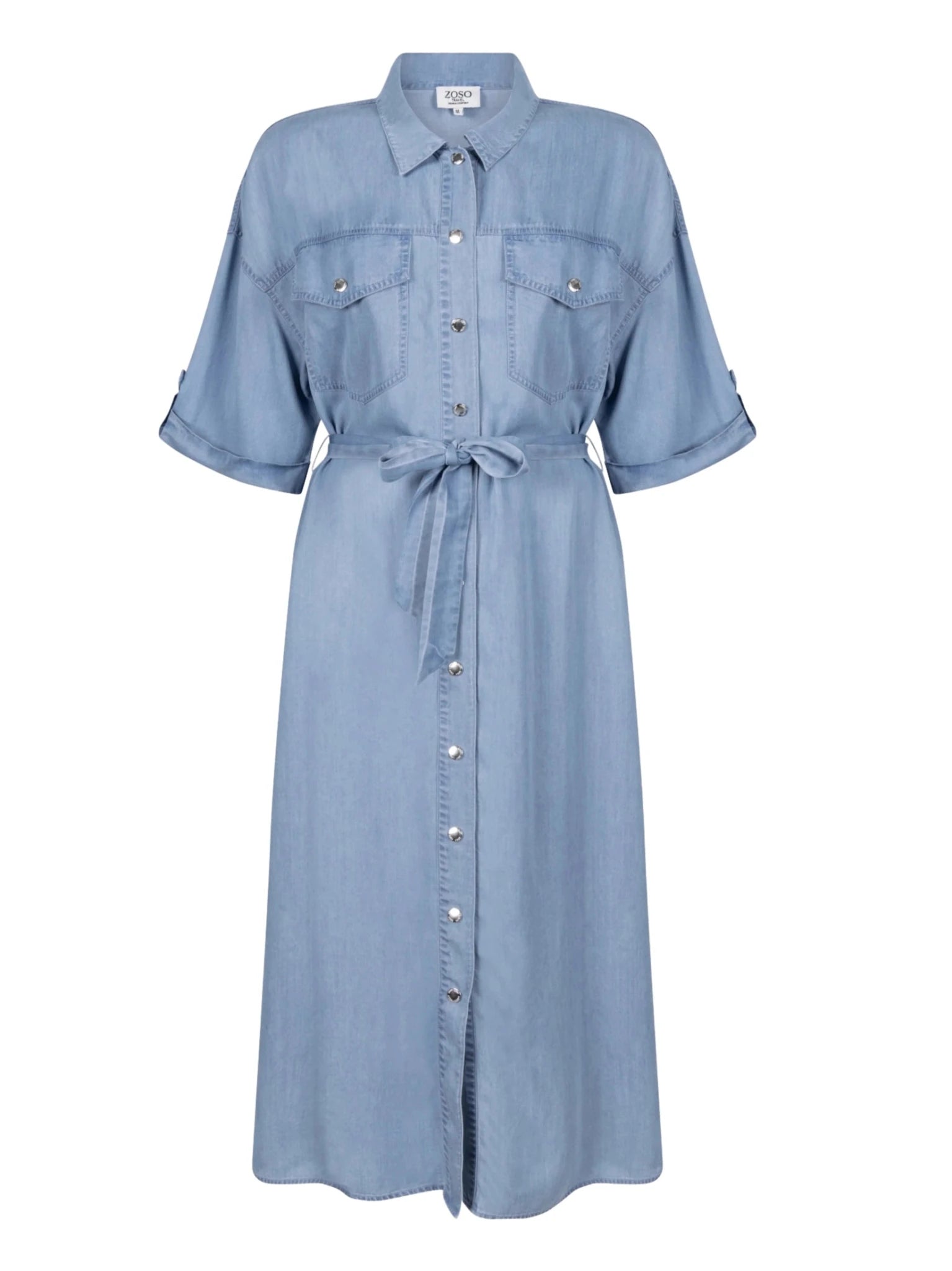 261Roos Jurk licht denim - Castelijn mode