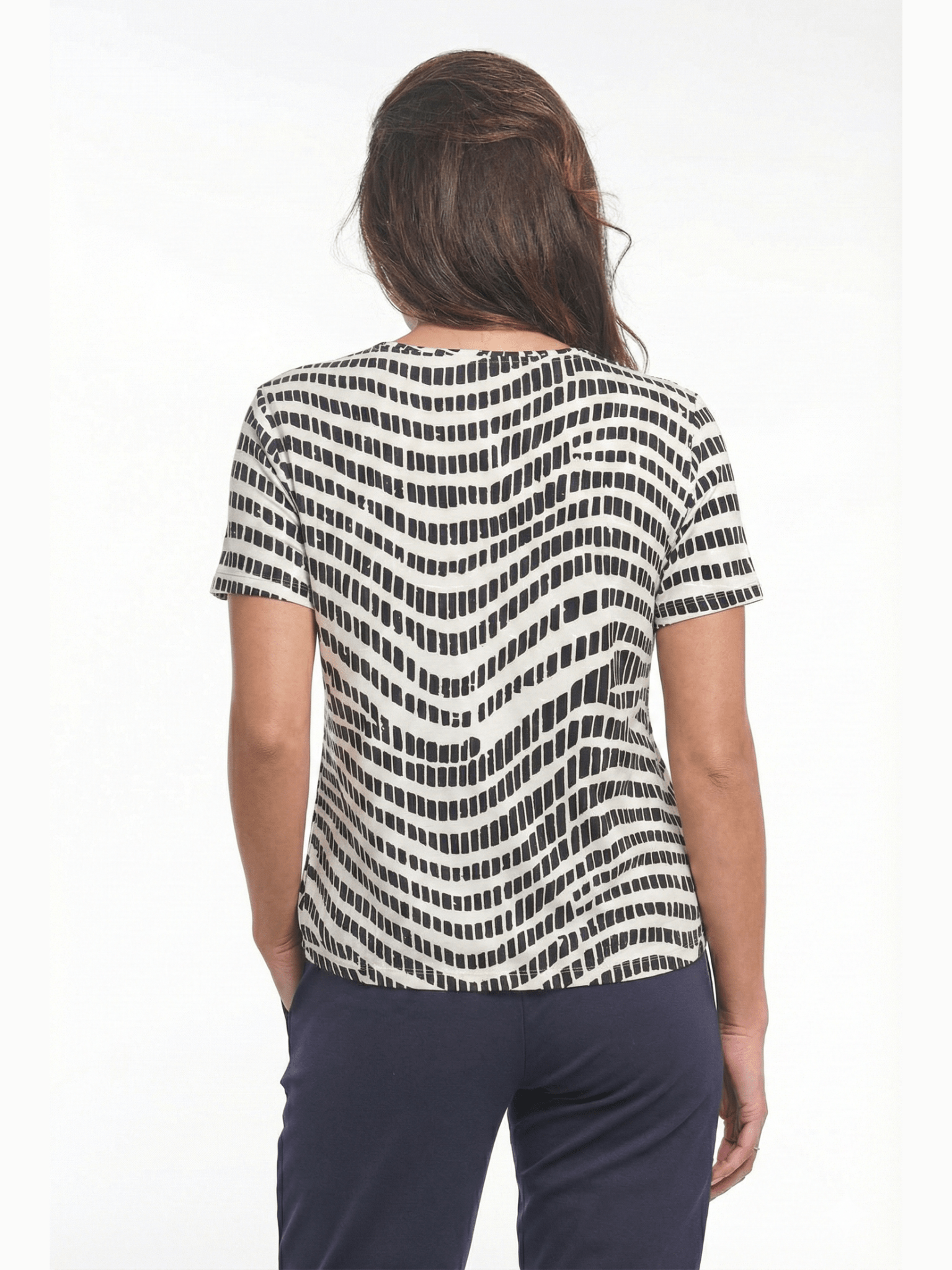 261Verona Blouse kit/donkerblauw - Castelijn mode