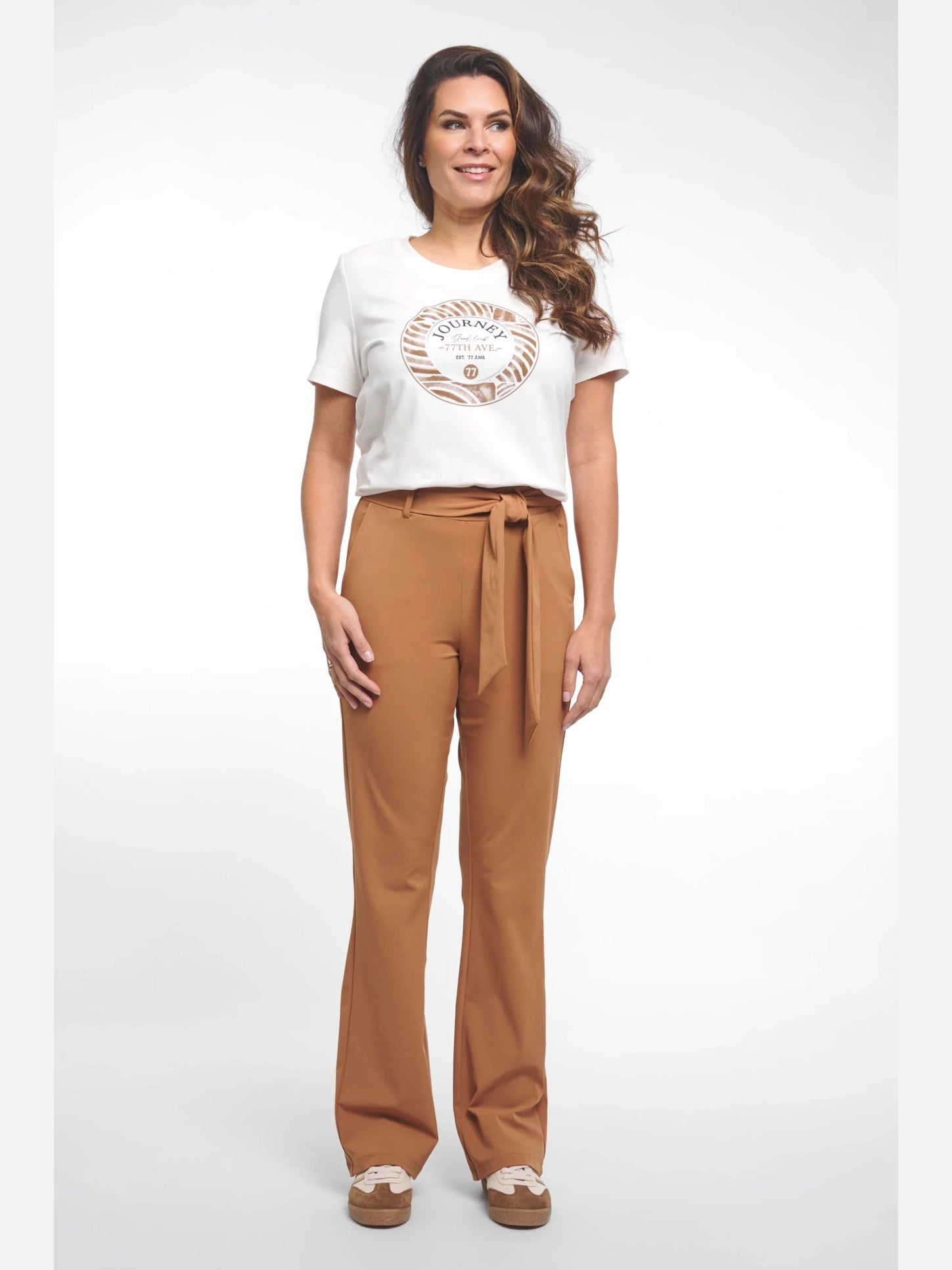 262Belle Broek Travel Summer Camel - Castelijn mode