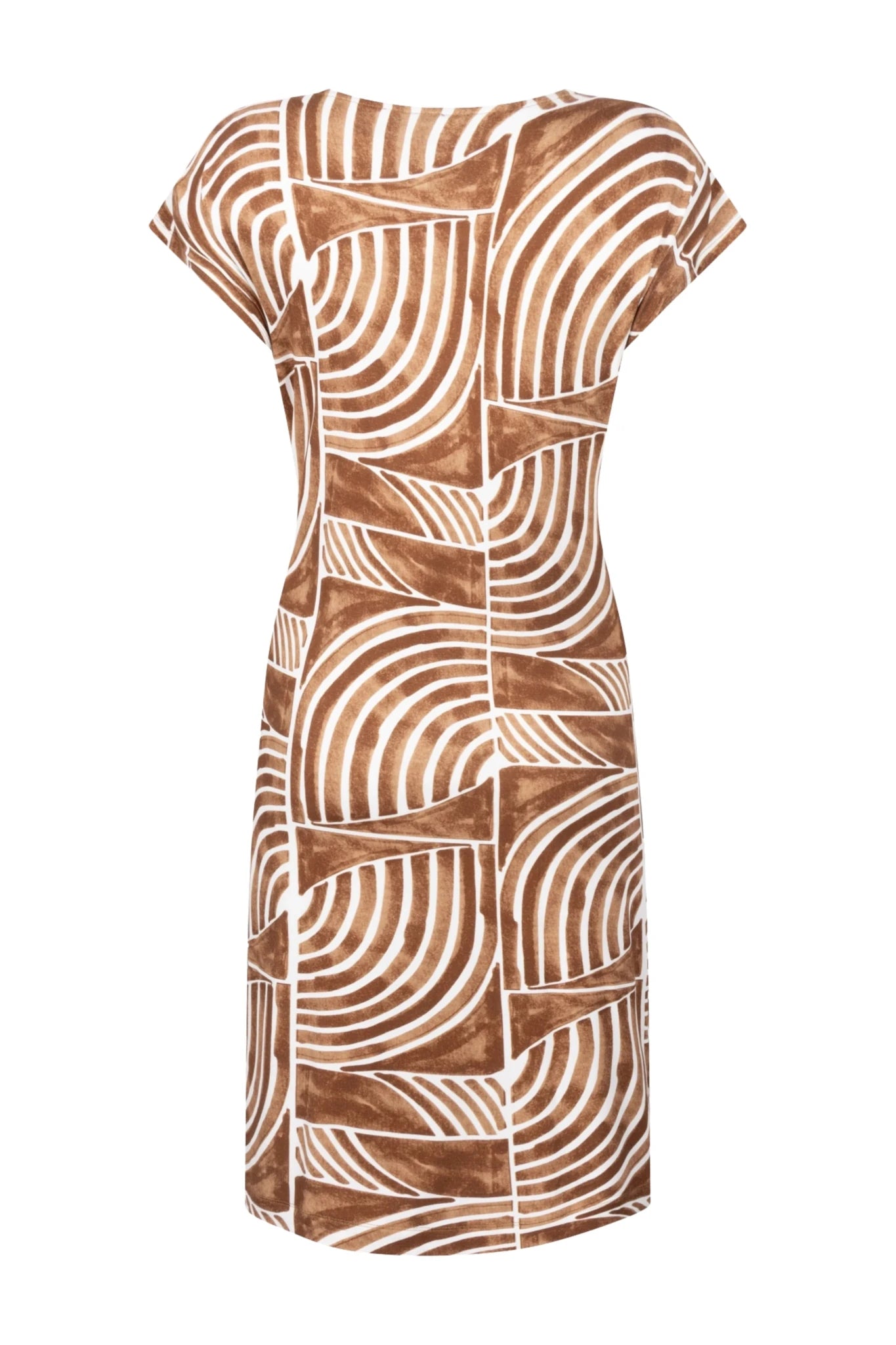 262Claire Midi Jurk Camel Print - Castelijn mode