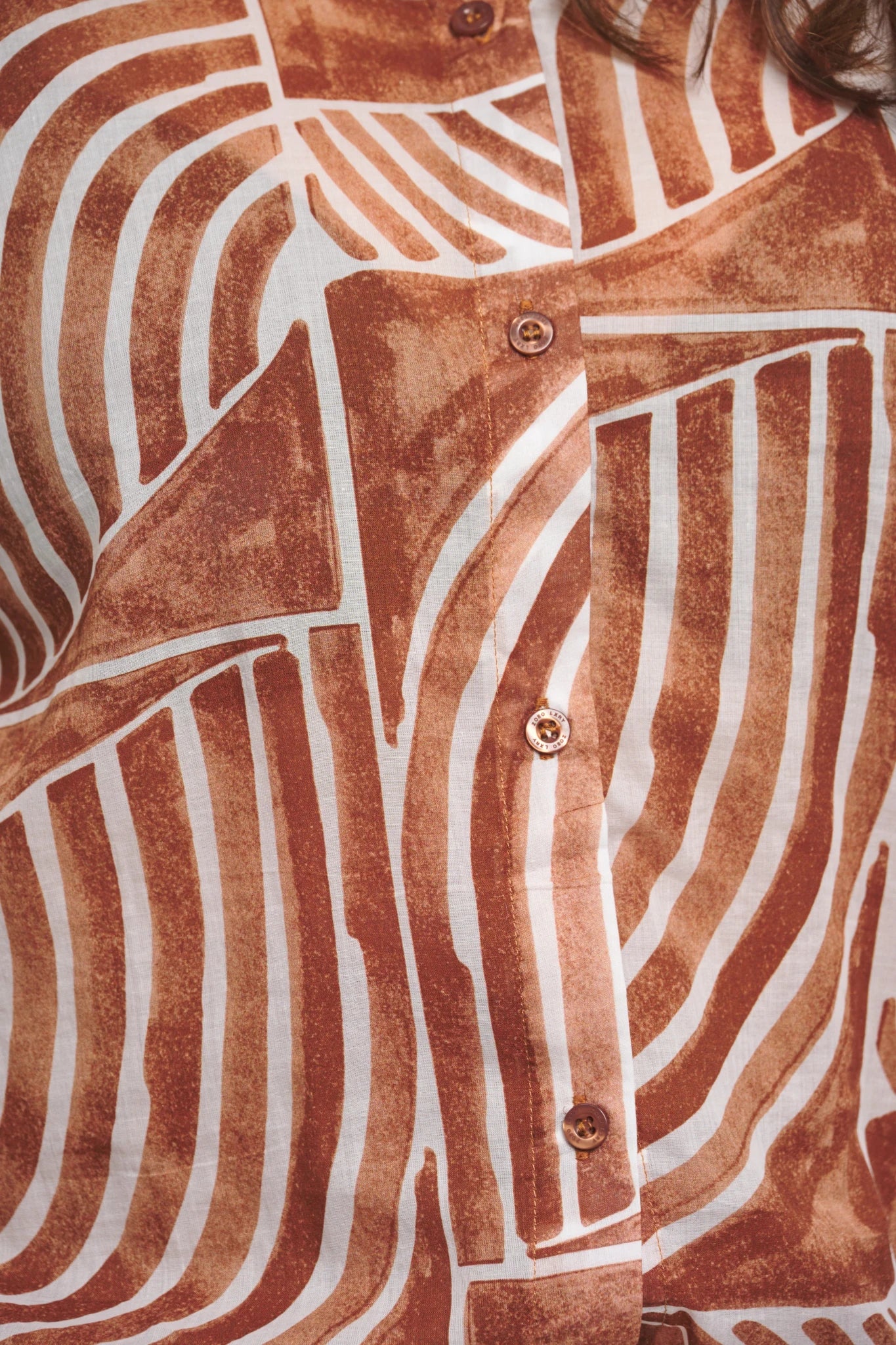 262Coline Blouse Katoen Camel Print - Castelijn mode