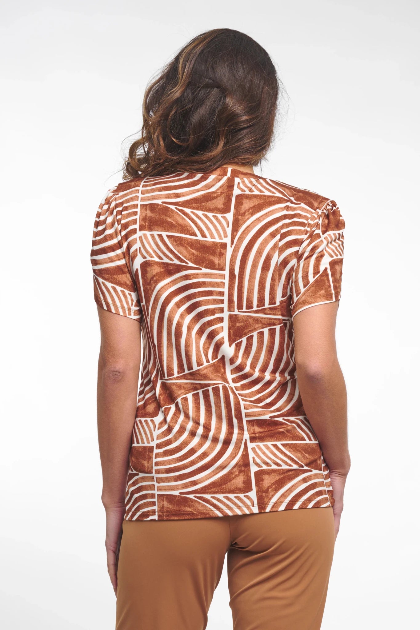 262Dorien Top Camel Print Zomer - Castelijn mode