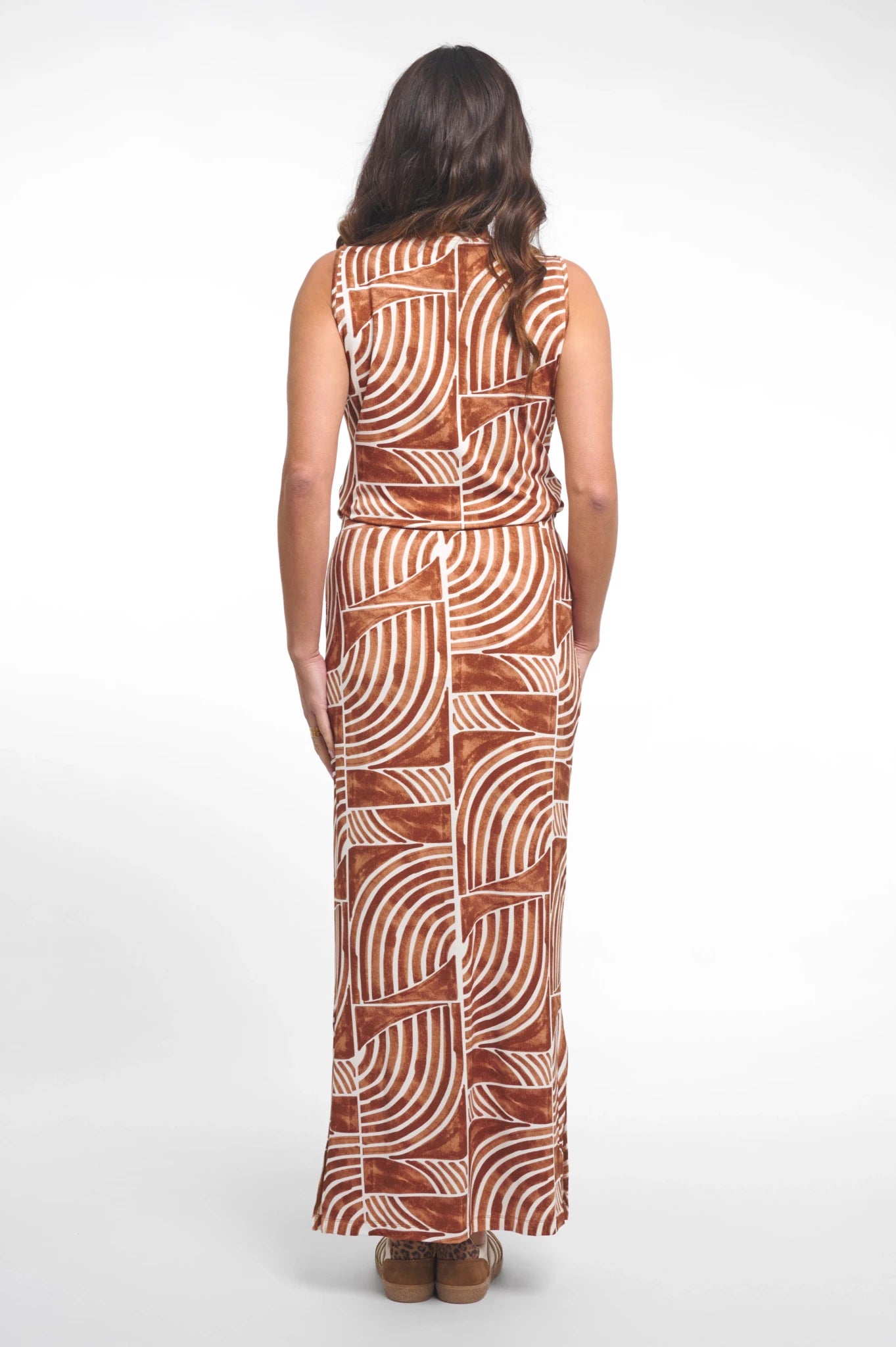 262Maggy Zomer Rok Camel Print - Castelijn mode