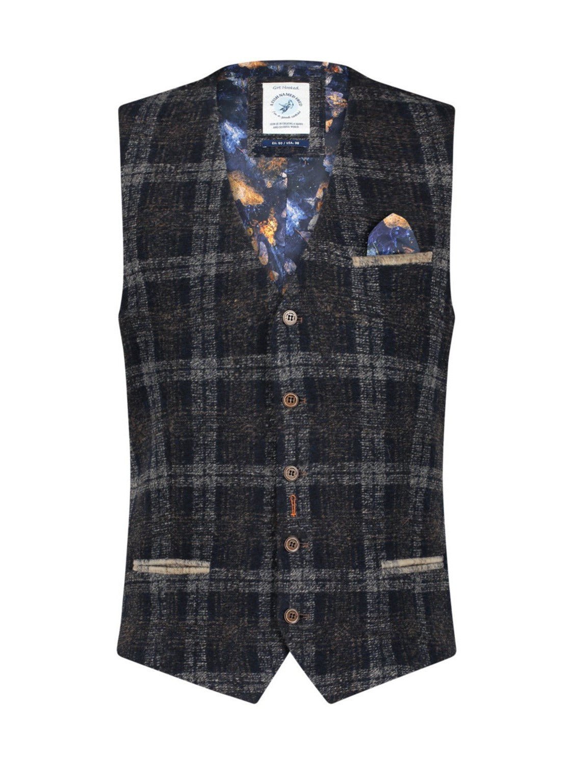 29.136 200 WAISTCOAT WOOL CHECK - Castelijn mode