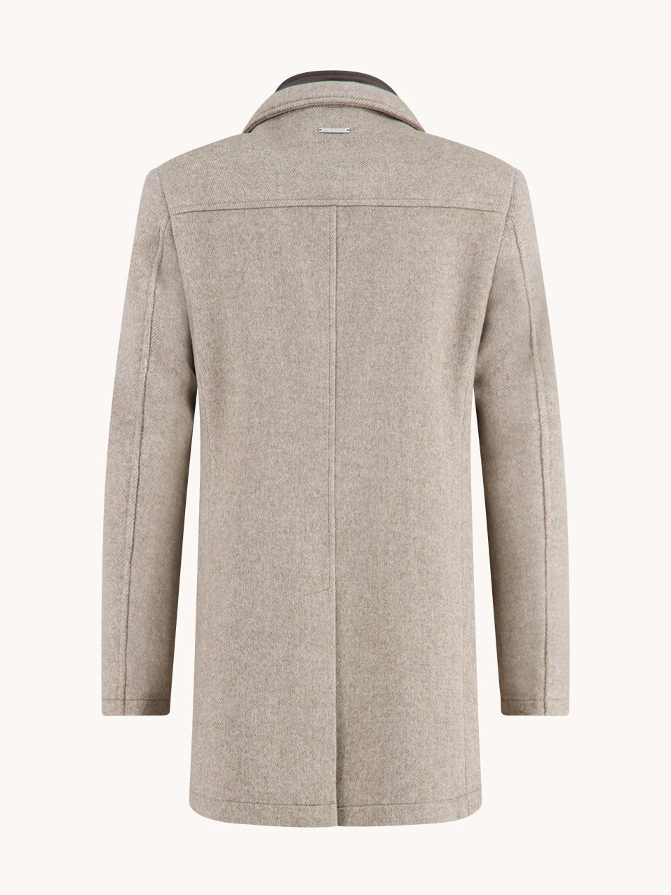 32.165 205 Sand Funnel neck coat - Castelijn mode
