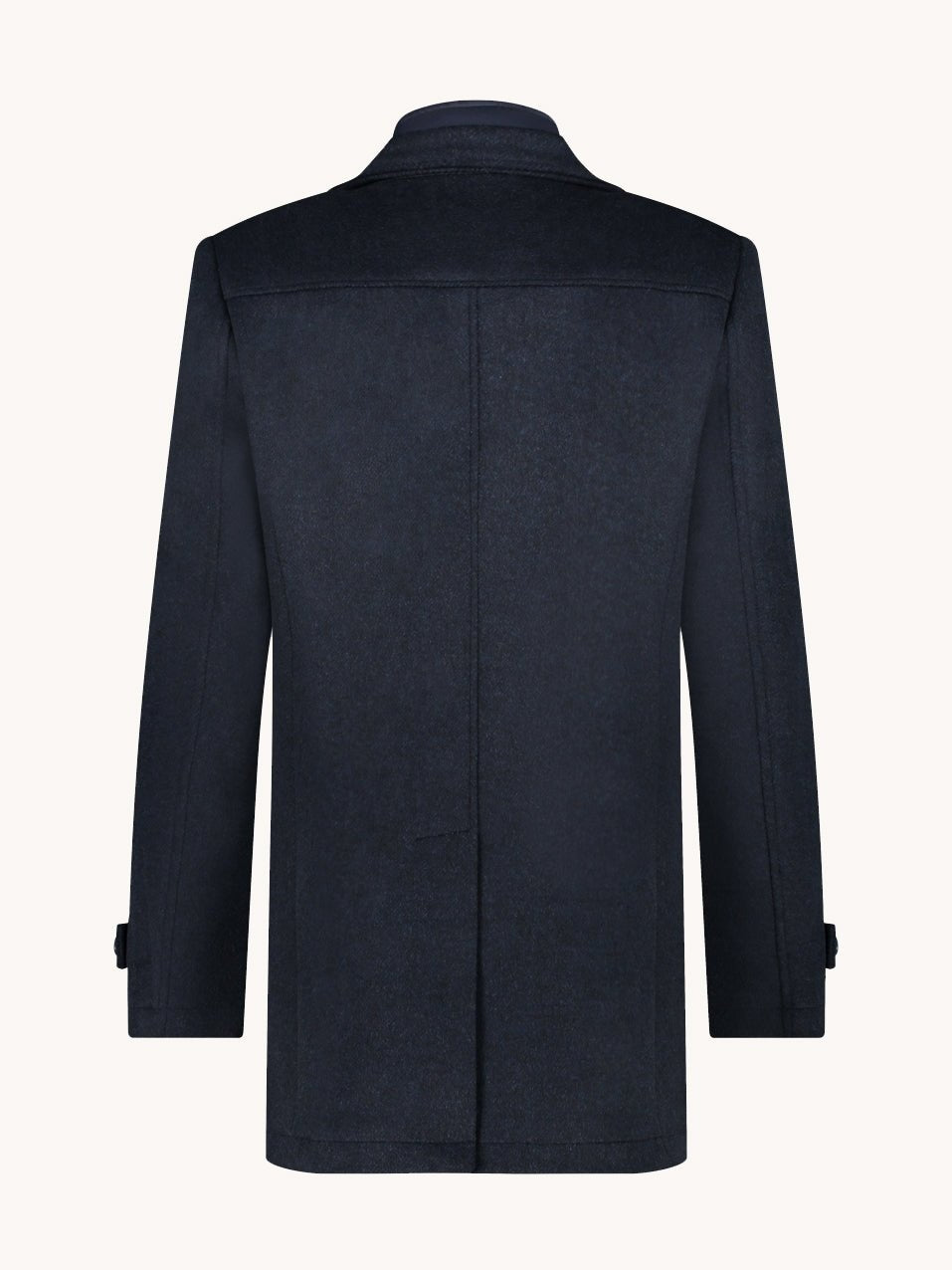 32.165 604 Navy Funnel neck coat - Castelijn mode