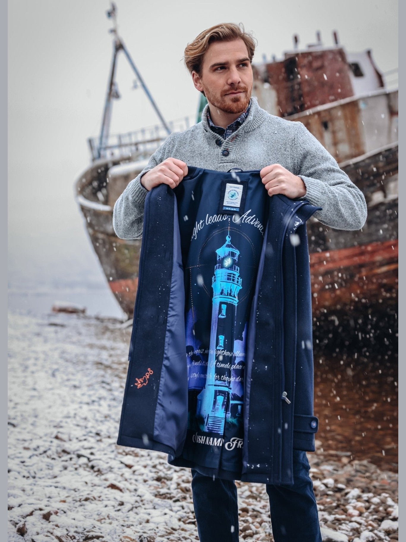 32.167 604 Navy Duffle coat - Castelijn mode