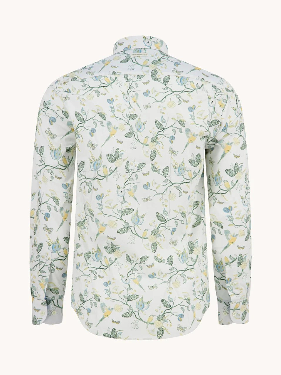 33.008 Overhemd met vogel print groen - Castelijn mode