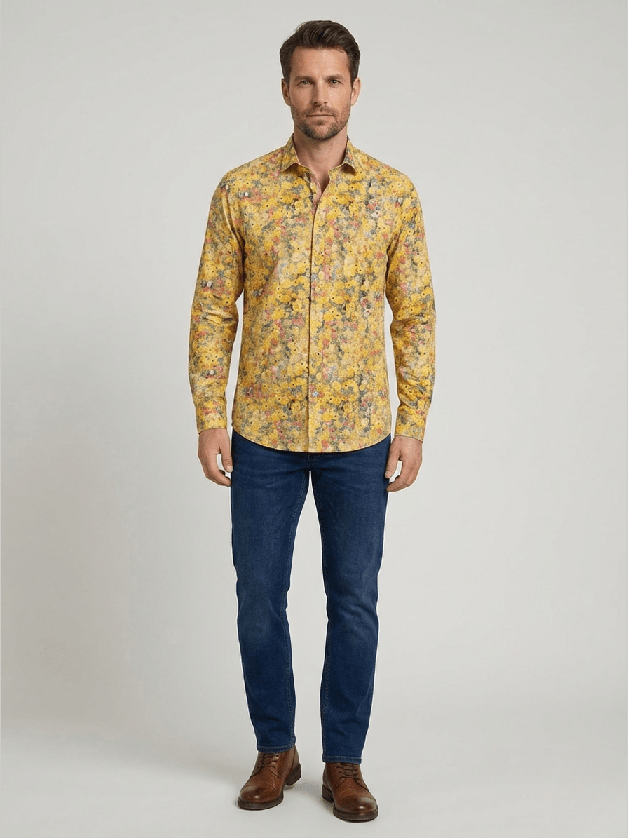 33.011 Overhemd met bloemen print - Castelijn mode