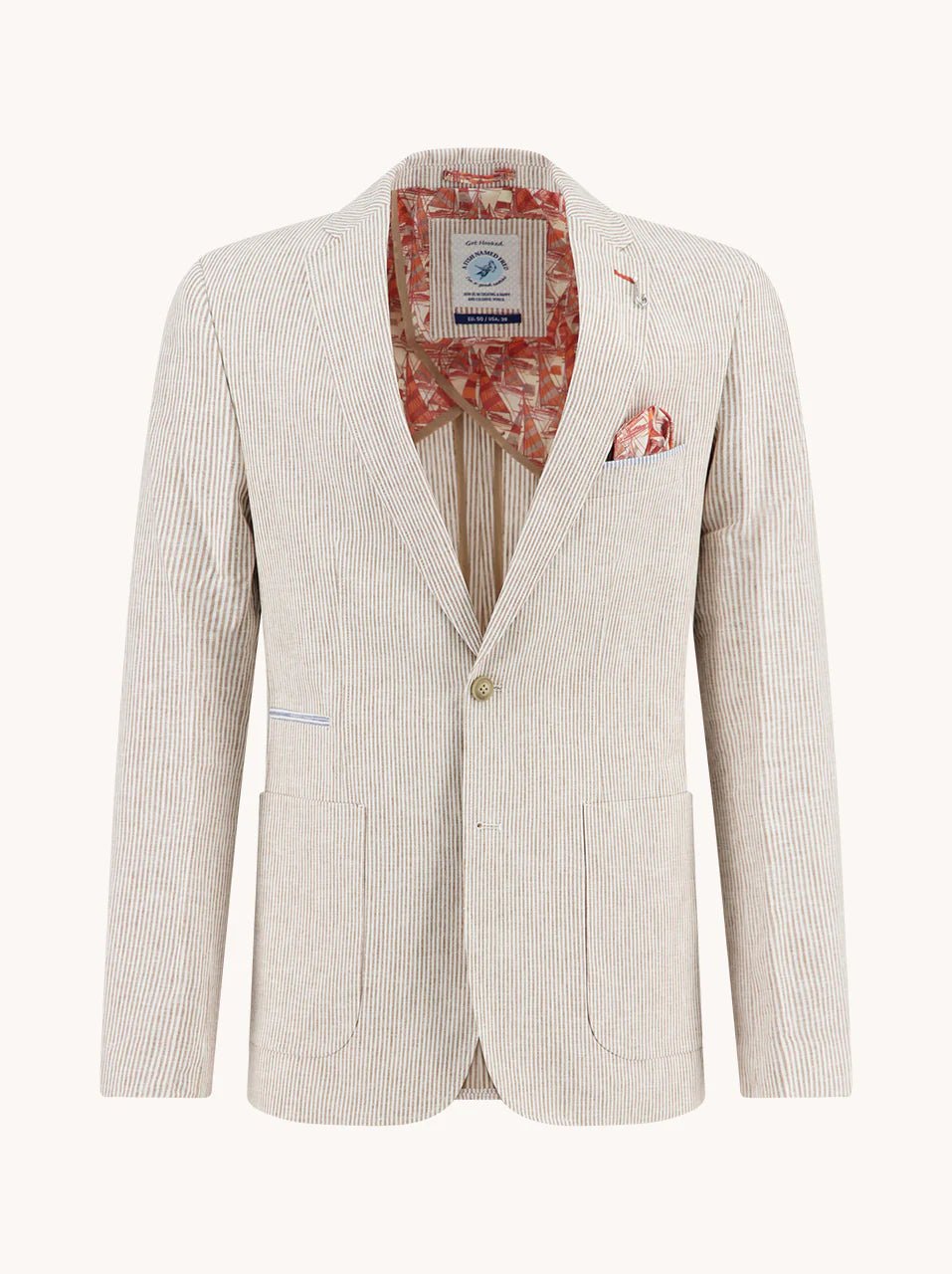 33.108 Kolbert Linen Stripe zand - Castelijn mode