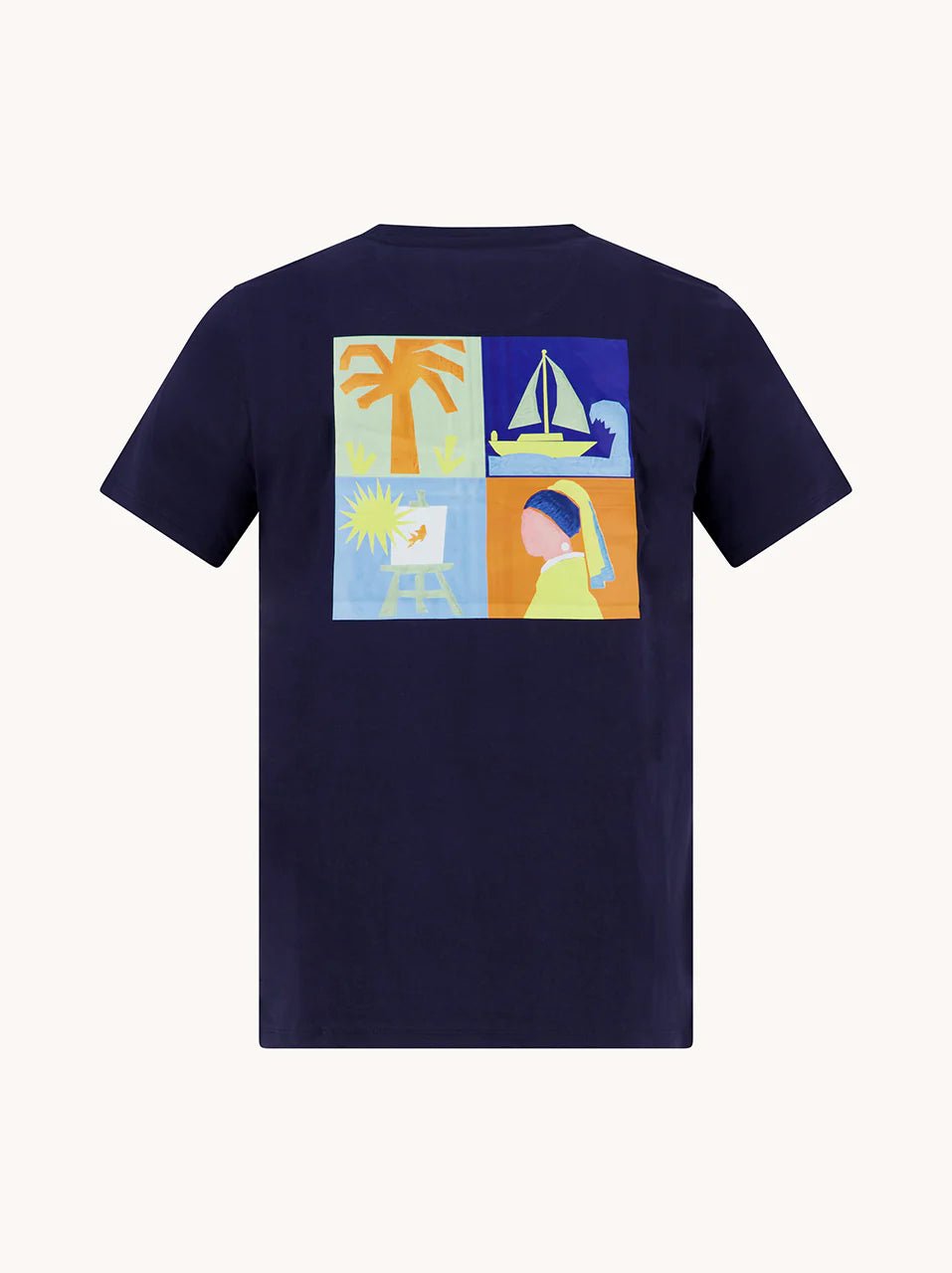 33.404 T-shirt Summer art donkerblauw - Castelijn mode