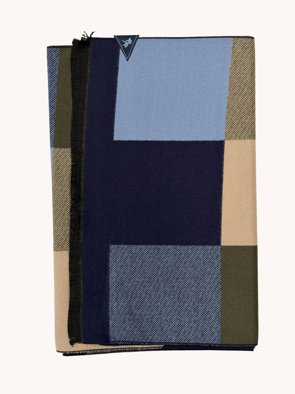 34.266 Sjaal Blokprint Multicolor Blauw