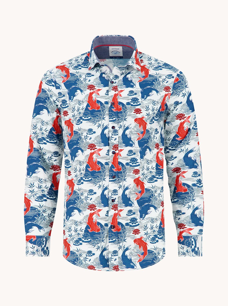 34.001 Shirt Koi Karper Navy - Castelijn mode