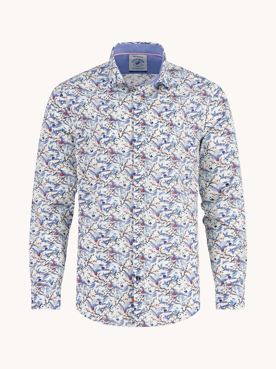 34.014 Shirt Crane Sky Gebroken Wit - Castelijn mode