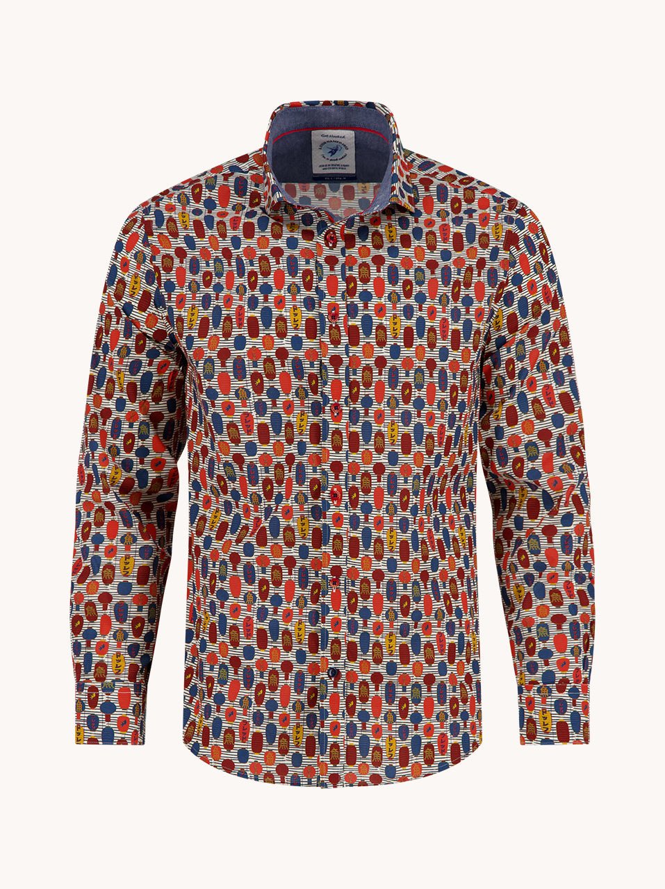 34.015 Shirt Lanterns Multicolor Rood - Castelijn mode