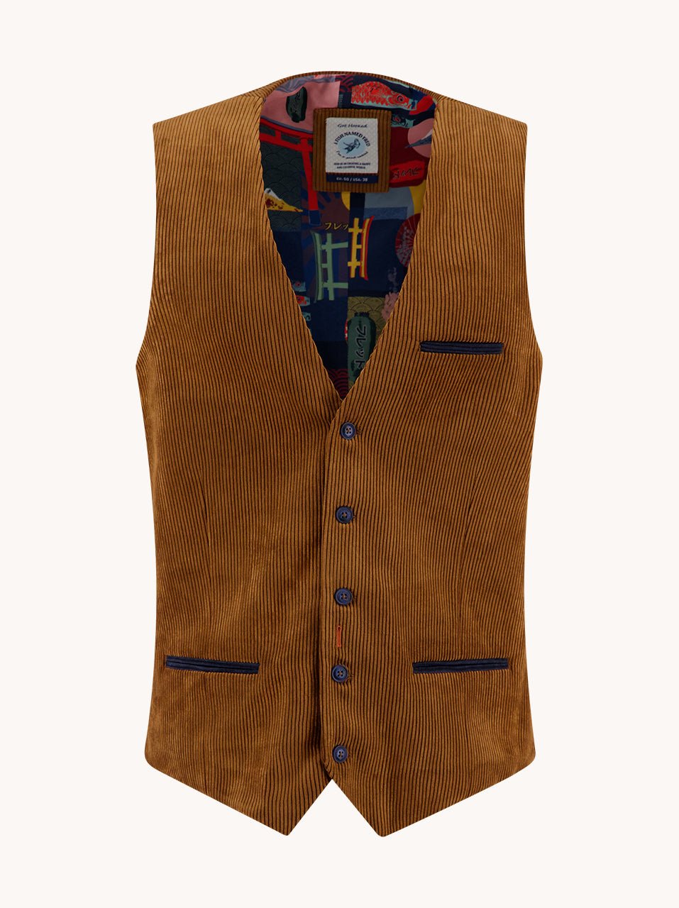 34.134 Gilet Ribcord Cognac - Castelijn mode