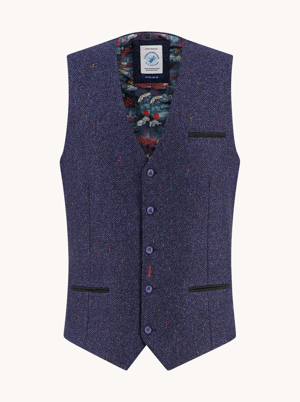 34.138 Gilet Visgraat Navy - Castelijn mode