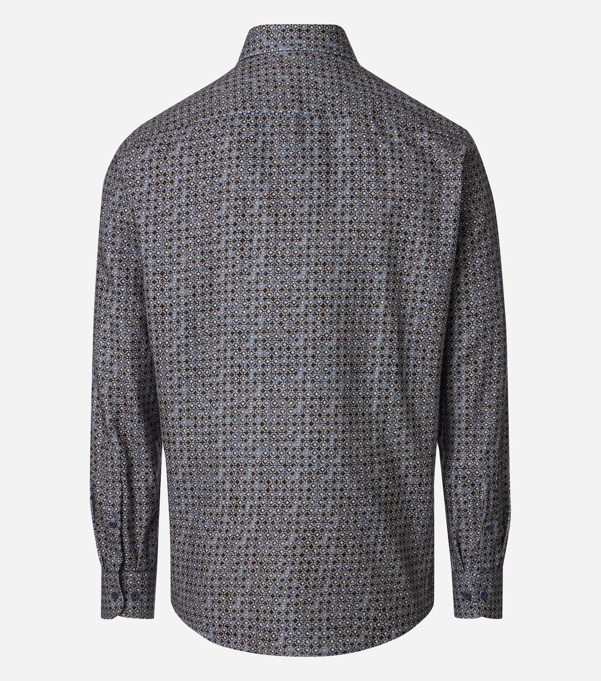 Overhemd Button Down Print Donkerblauw