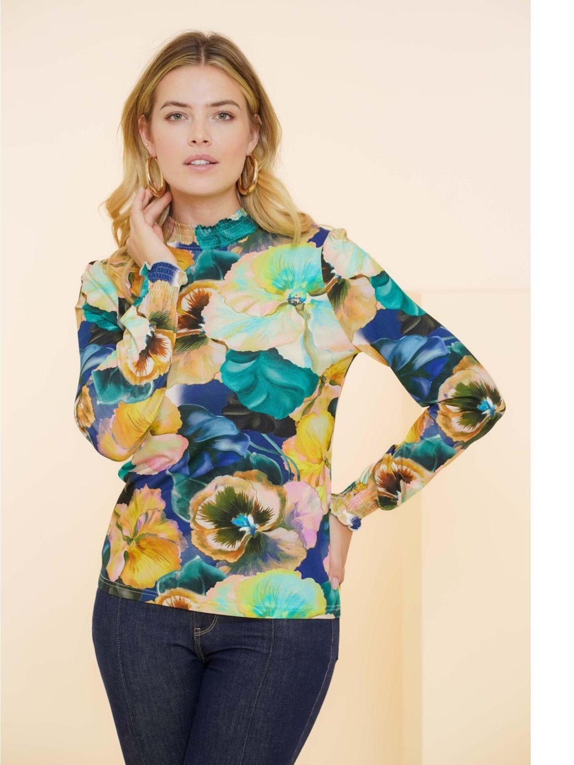 42919 - 20 Blouse ocean green/peach - Castelijn mode