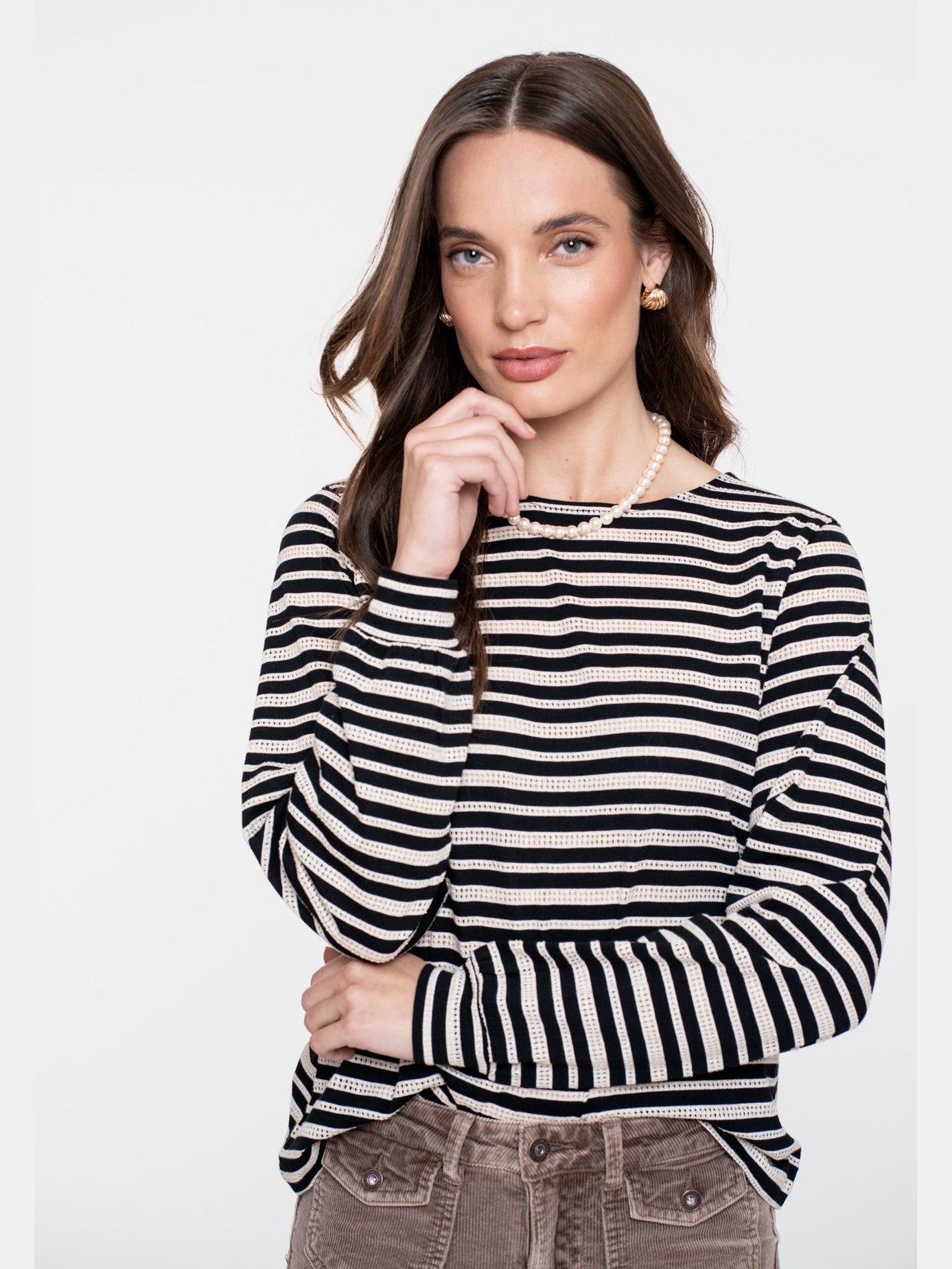 52563 - 47 Top striped ajour - Castelijn mode