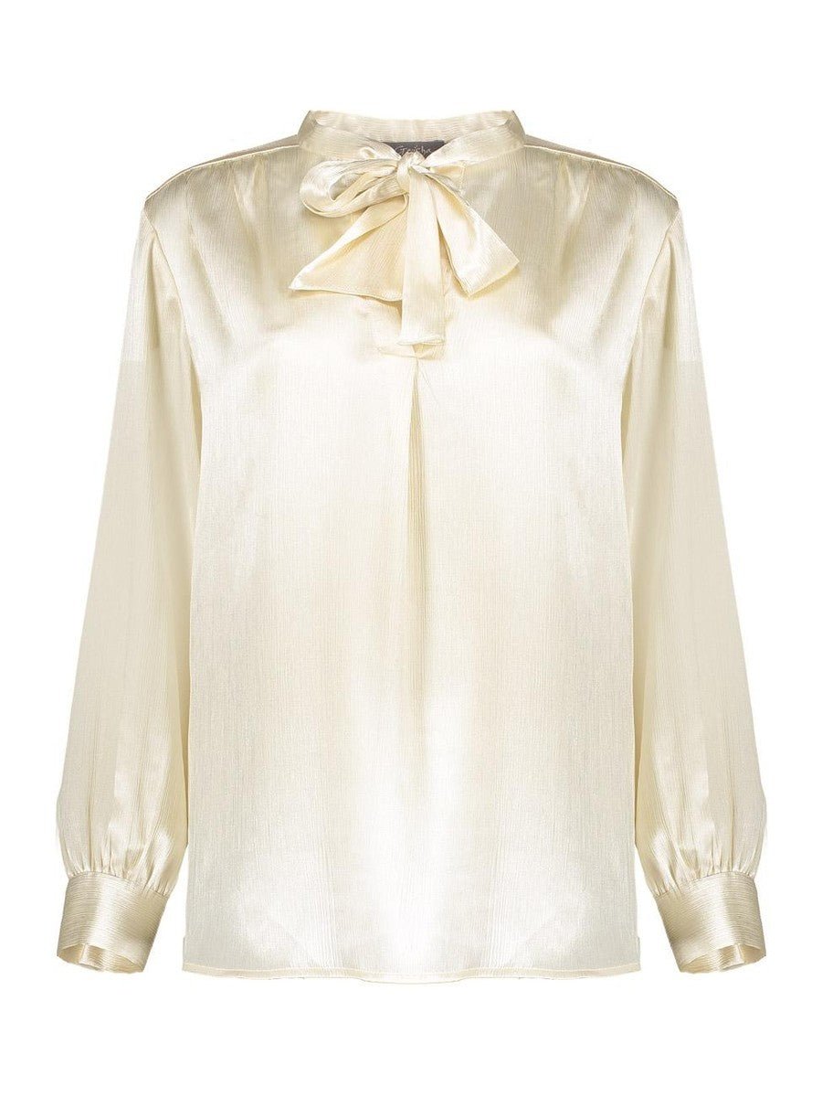 53546 - 14 701 - Blouse satin with bow - Castelijn mode