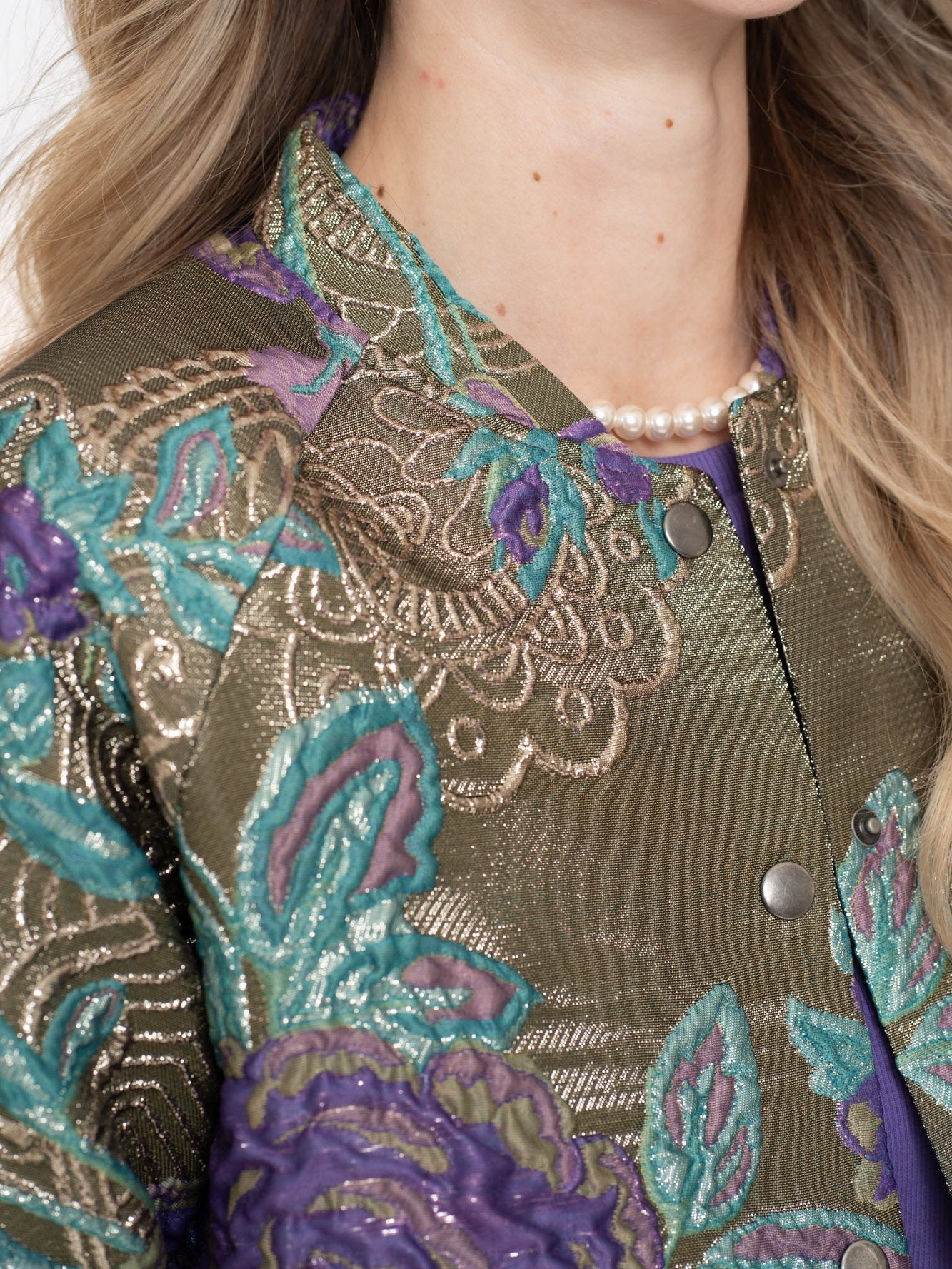 55713 - 20 530 - Jacket flowers lurex - Castelijn mode